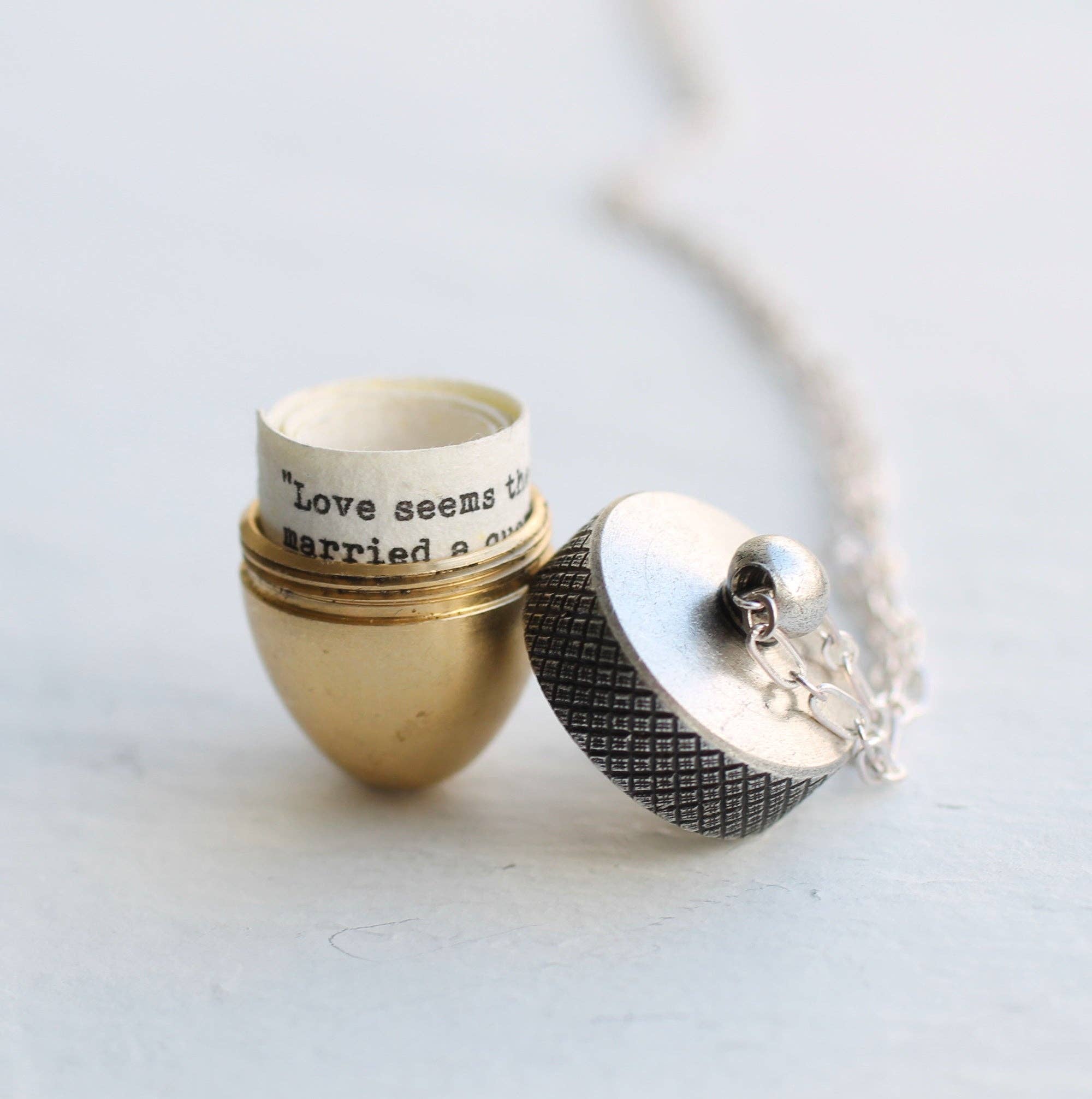 Acorn Locket Necklace - Out of the Blue