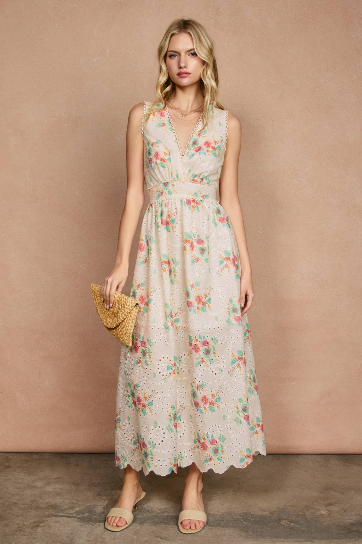 Everbloom Scalloped Lace Maxi Dress - Out of the Blue