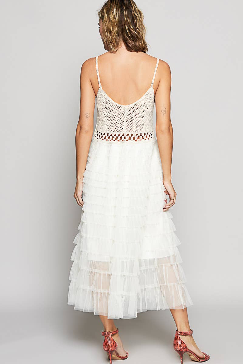 crochet ruffle dress - Out of the Blue