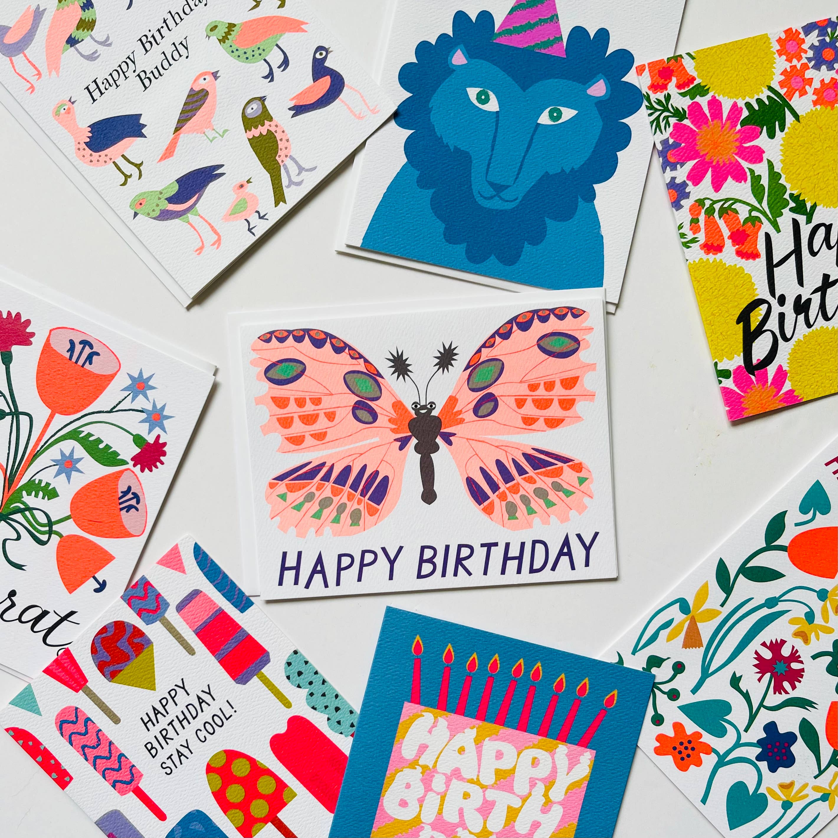 Happy Birthday Buddy Birds Note Card - Out of the Blue