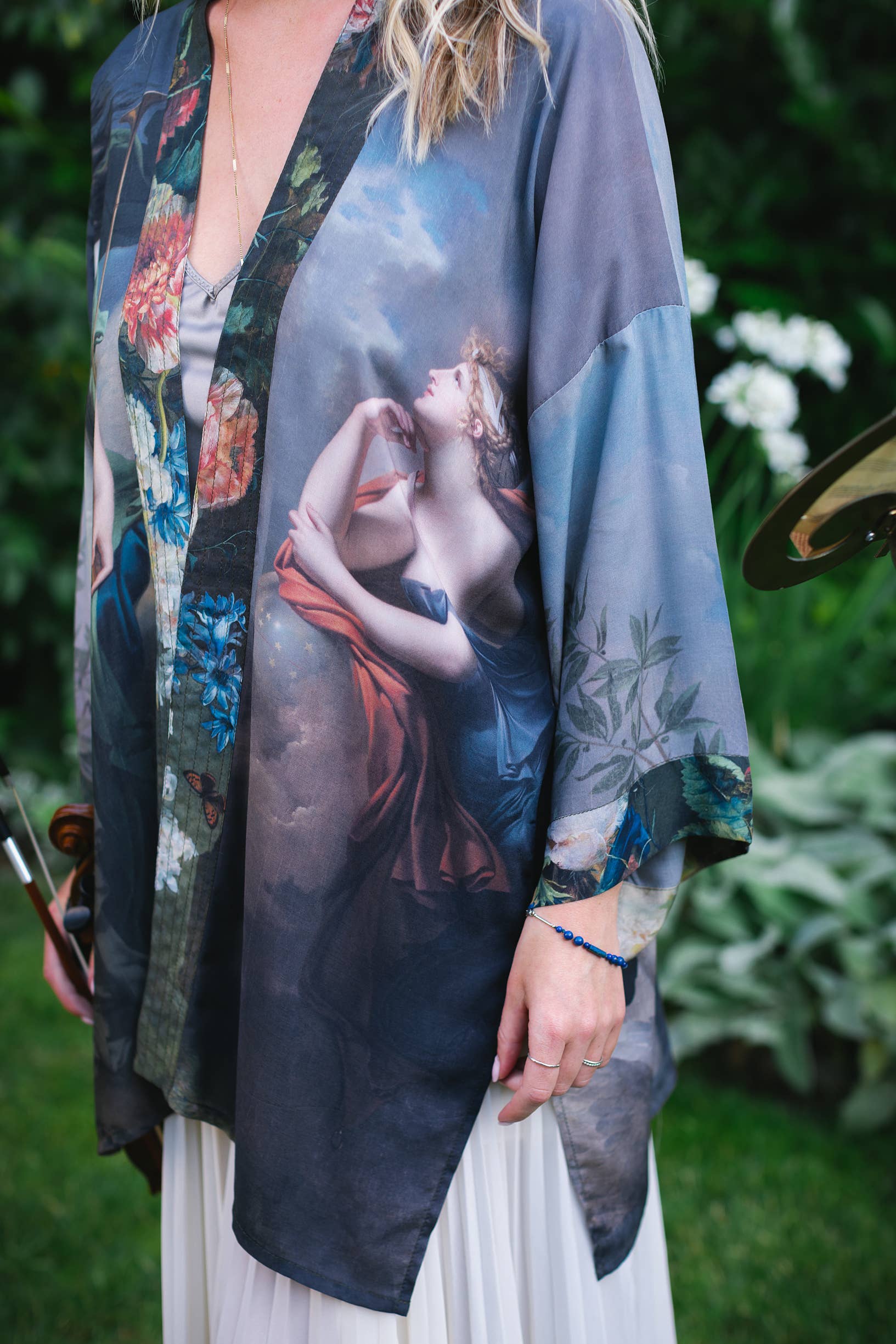 Reverie Artisan Bamboo Duster Kimono Robe - Out of the Blue