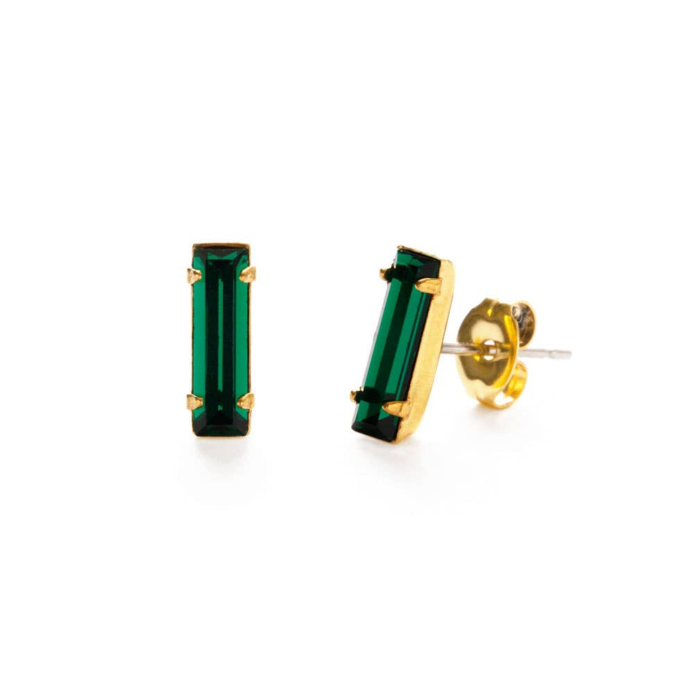 Baguette Crystal Stud Earrings - Out of the Blue