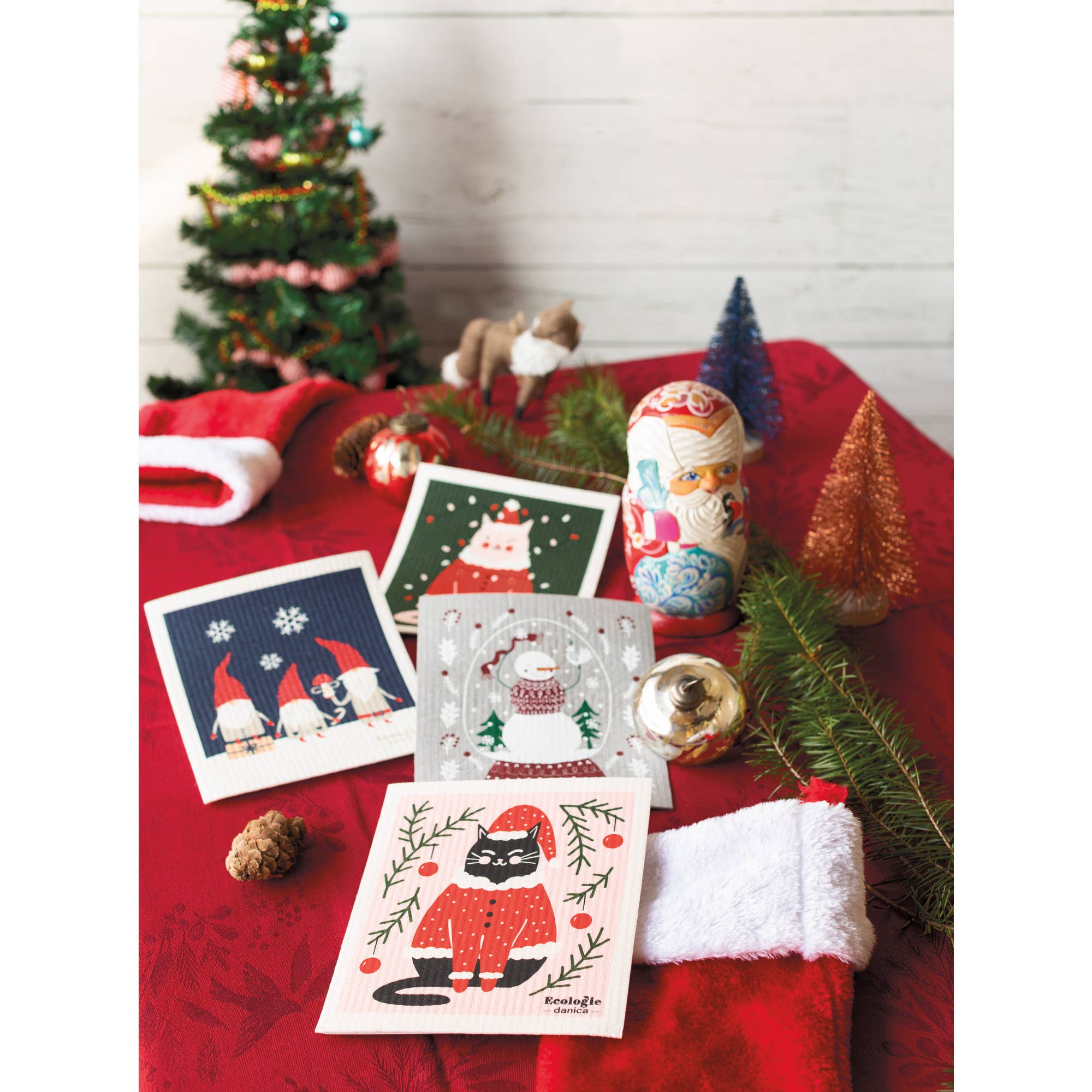 Santa Paws Swedish Dishcloth