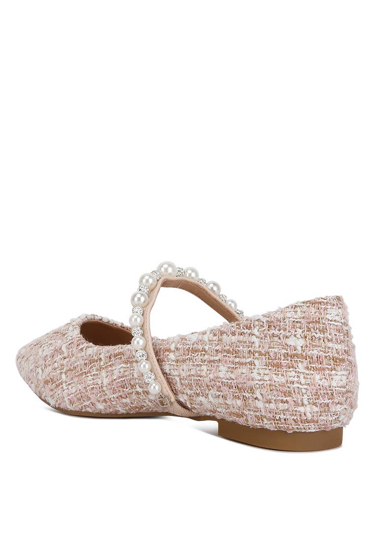 Mowie Tweed Mary Jane Ballet Flats: US-10 / UK-8 / EU-41 / Blush - Out of the Blue