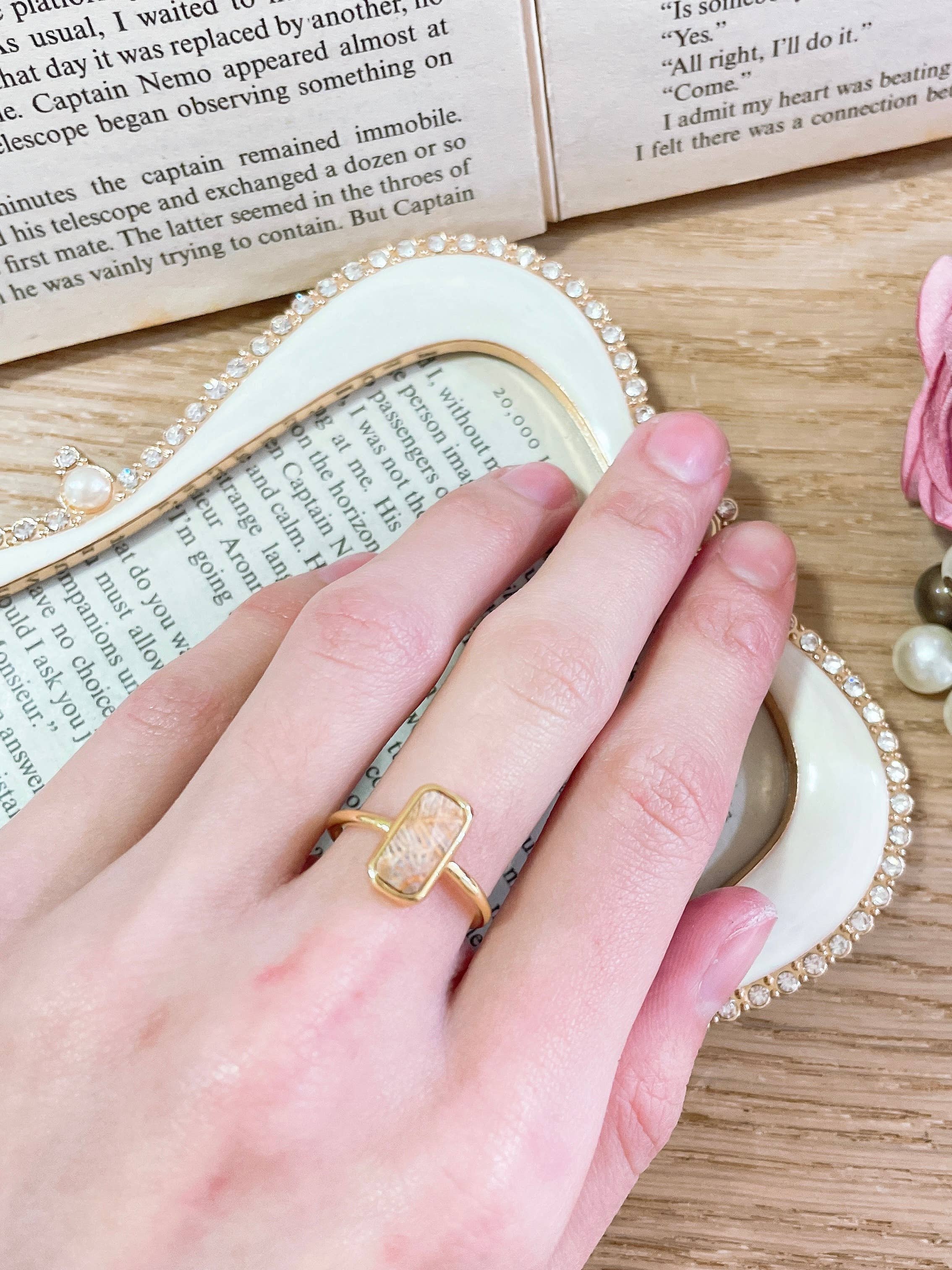 Lily Fossil Petite  Ring - Out of the Blue