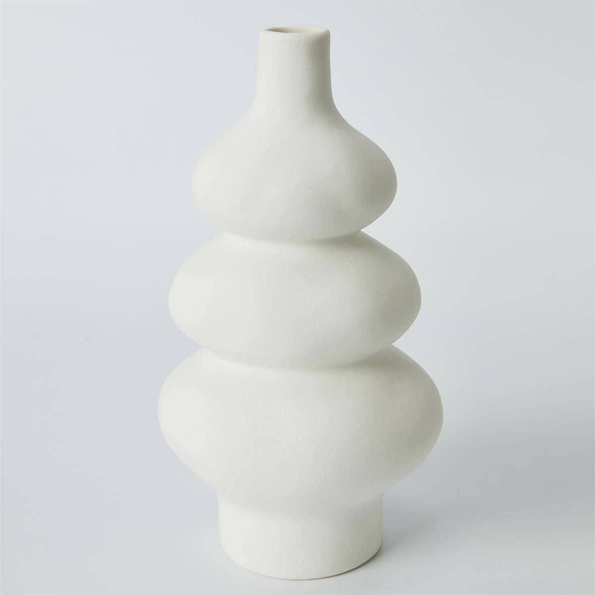 Truu Design Bubble Stoneware Vase, 5.1"x4.2"x9.4", White - Out of the Blue