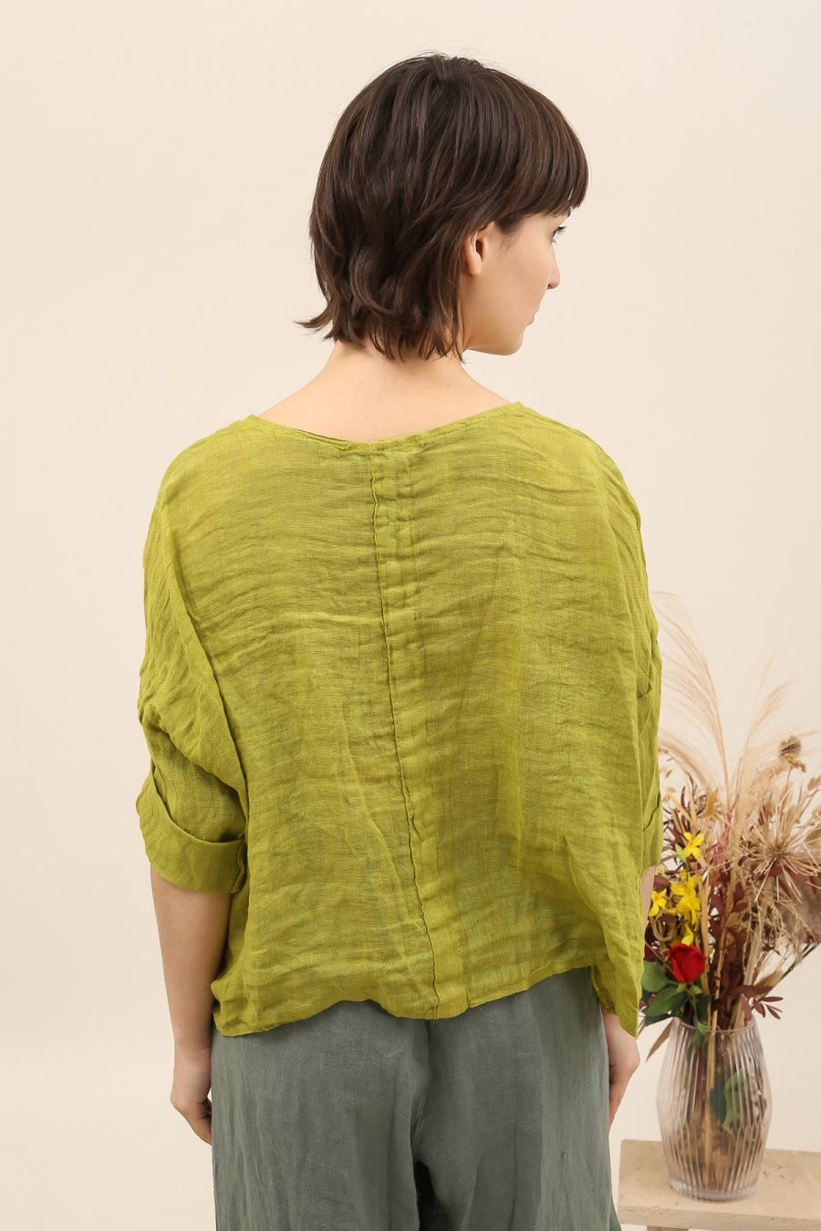 Just Right Cropped Blouse - Out of the Blue