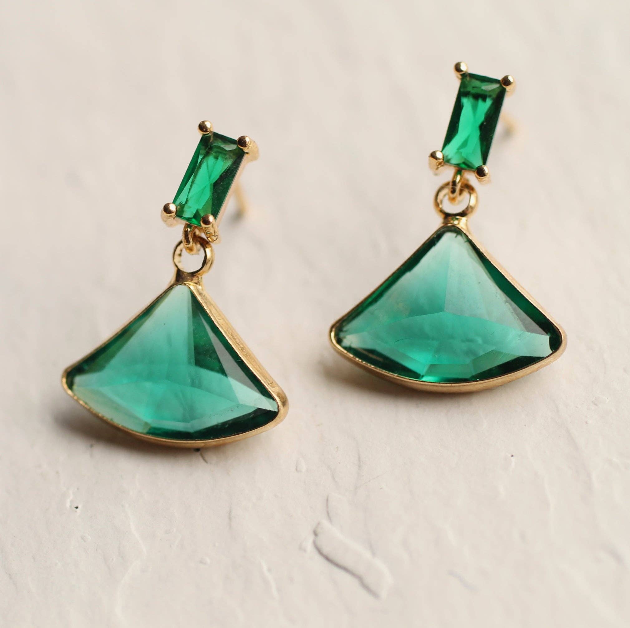 Vintage Jade Baguette Earrings - Out of the Blue