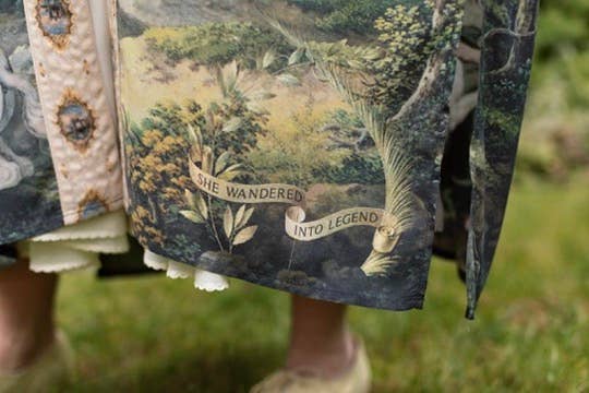 The Mythmaker Opera Duster Kimono Robe w Landscape & Unicorn - Out of the Blue