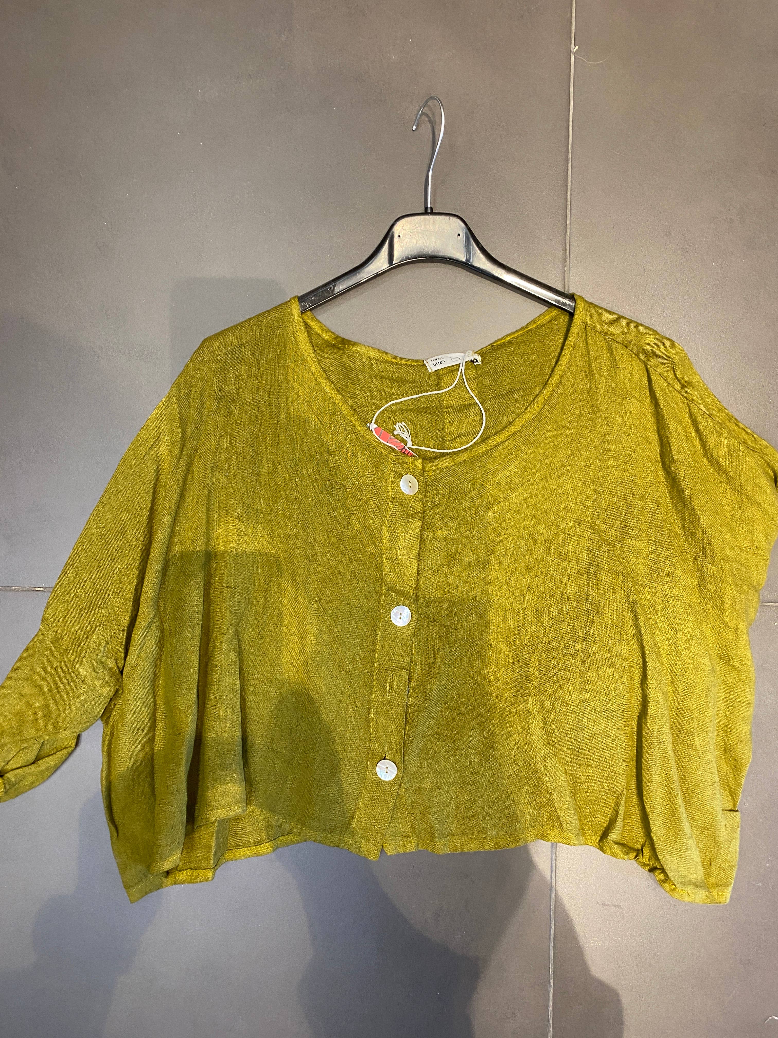 Cropped Linen Blouse - Out of the Blue