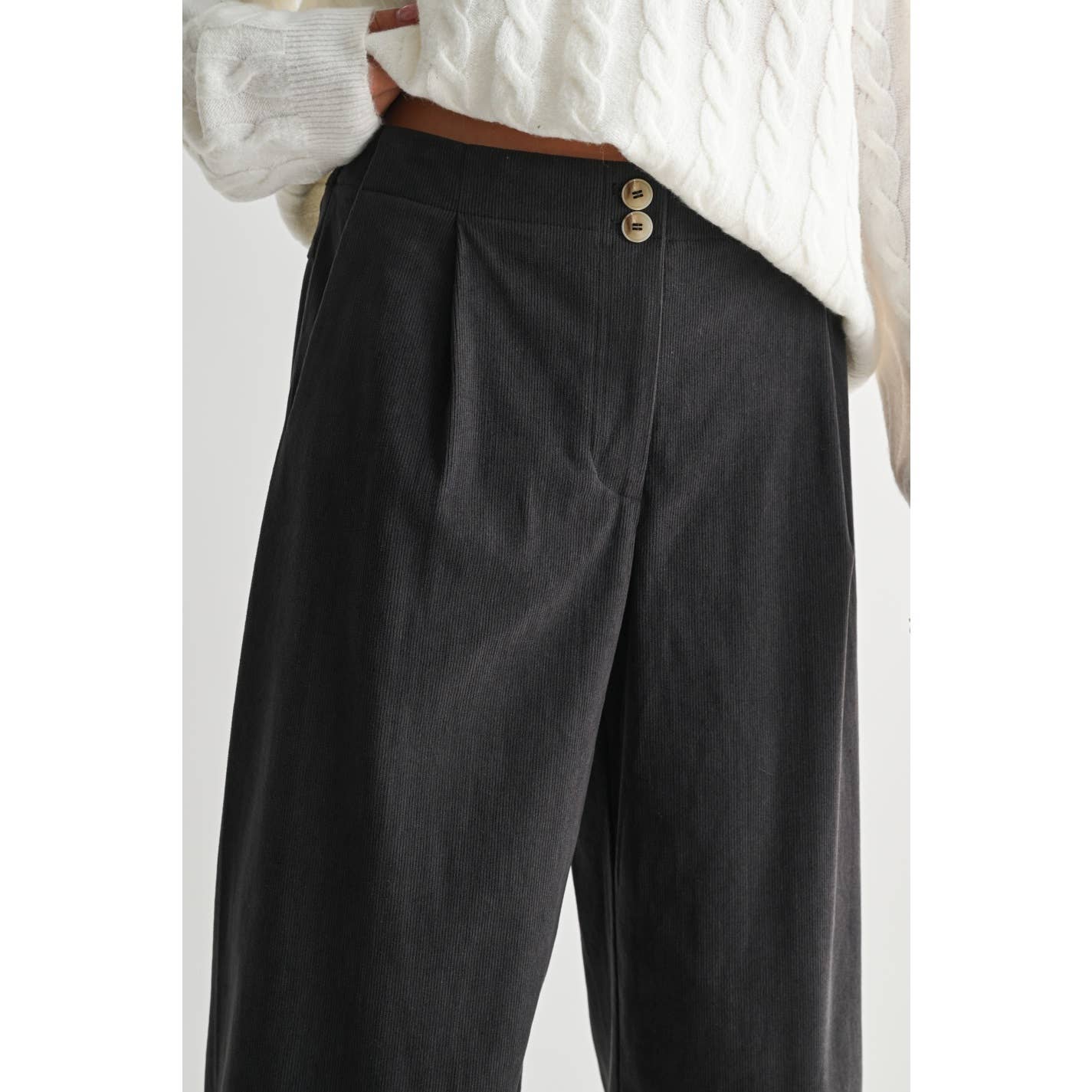 CORDUROY WIDE LEG PANTS - Out of the Blue