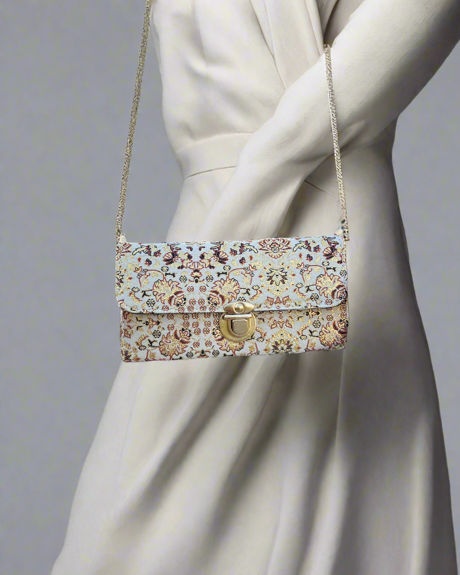 Brocade Crossbody Bag - Out of the Blue