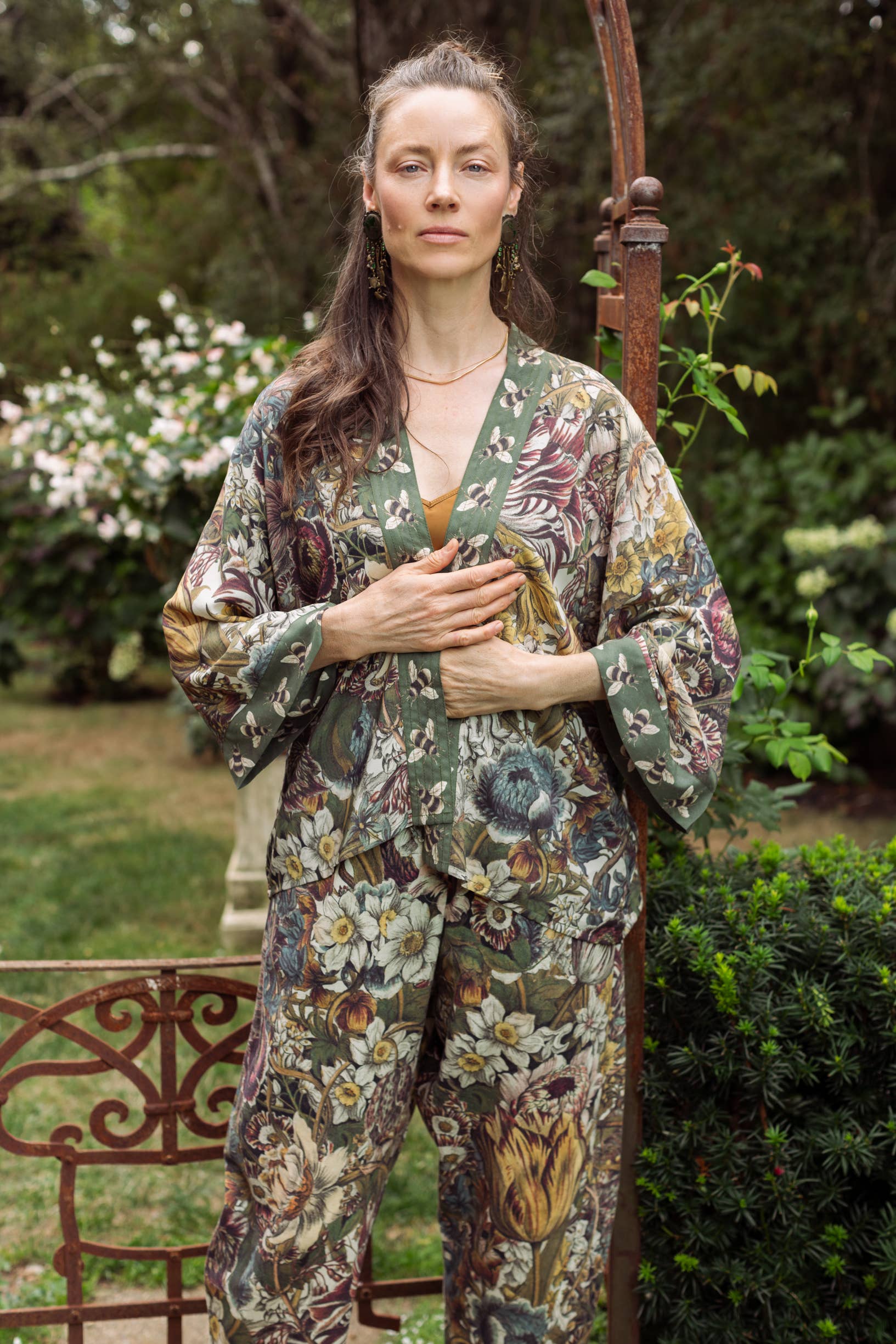 Love Grows Wild Floral Bamboo Cropped Jacket - Out of the Blue