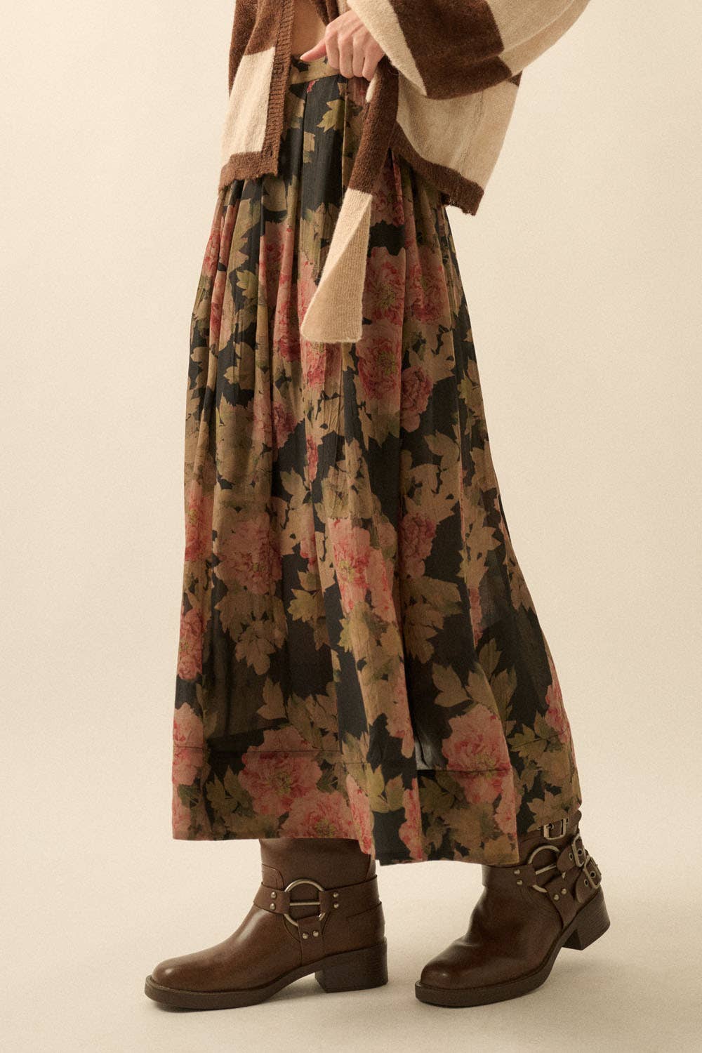 Pleated Midi Circle Skirt