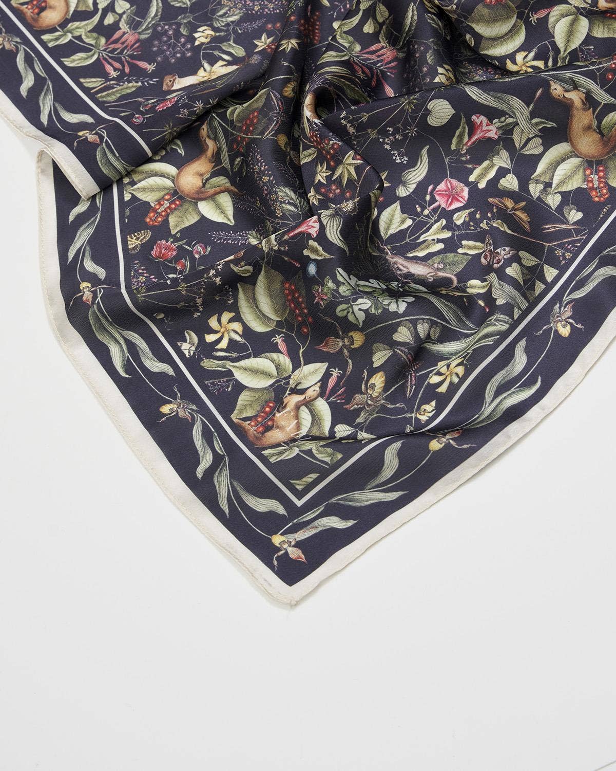 Wolf Garden Navy Square Scarf - Out of the Blue