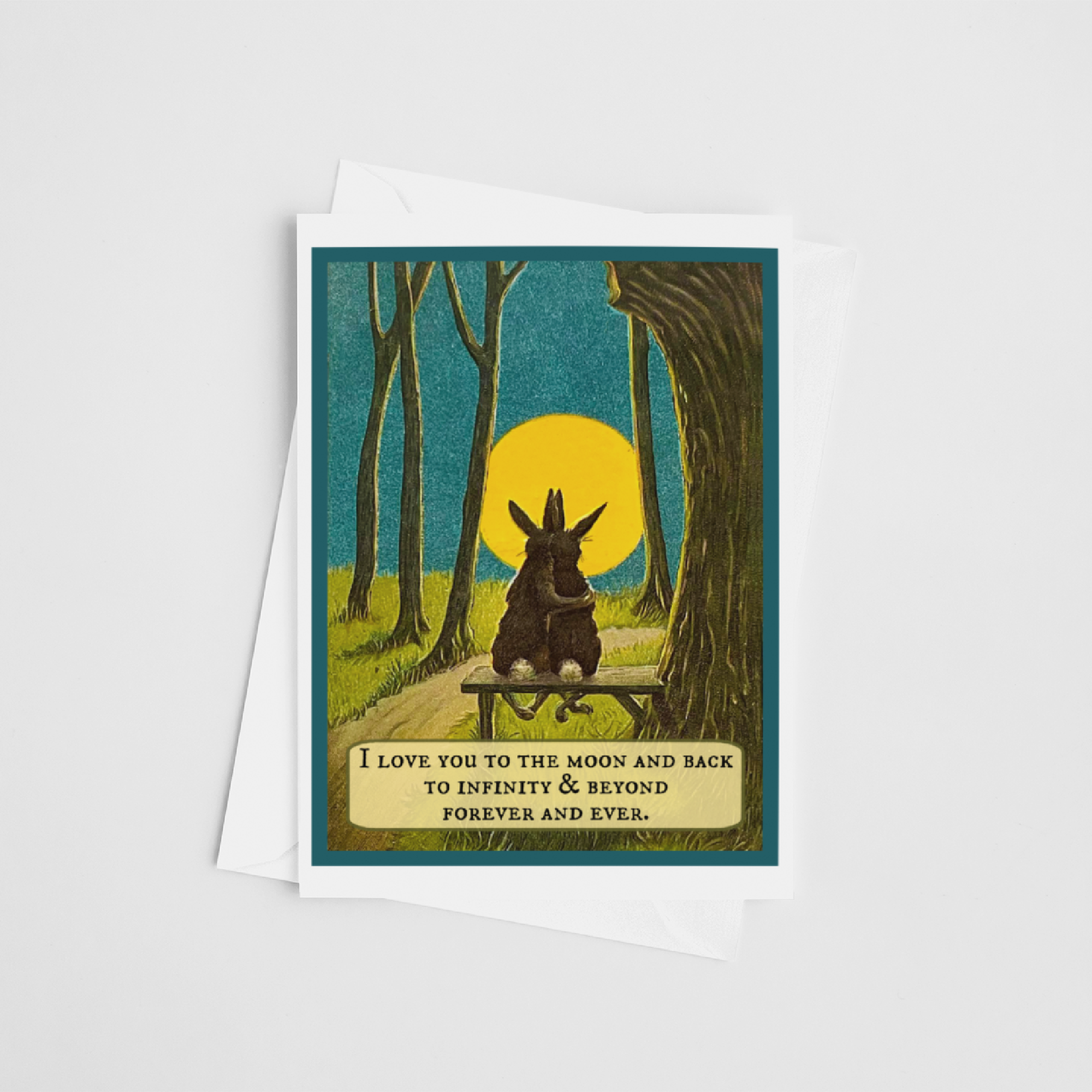 Greeting Card. I Love You To The Moon And Back To Infinity.. - Out of the Blue