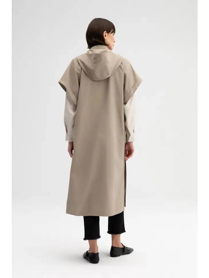 HOODED TRENCH COAT - Out of the Blue