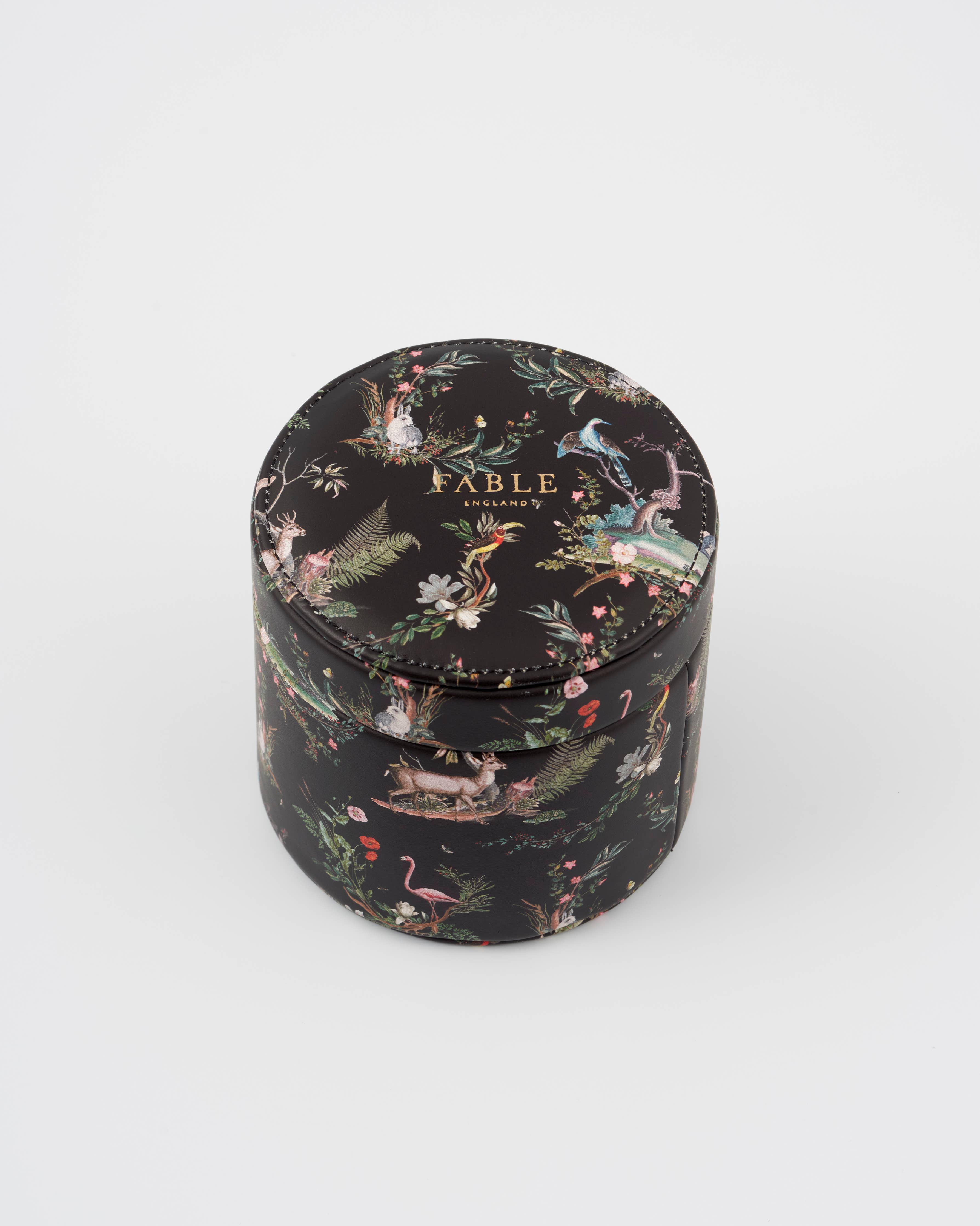 Wonderland Black Round Jewelry Box - Out of the Blue