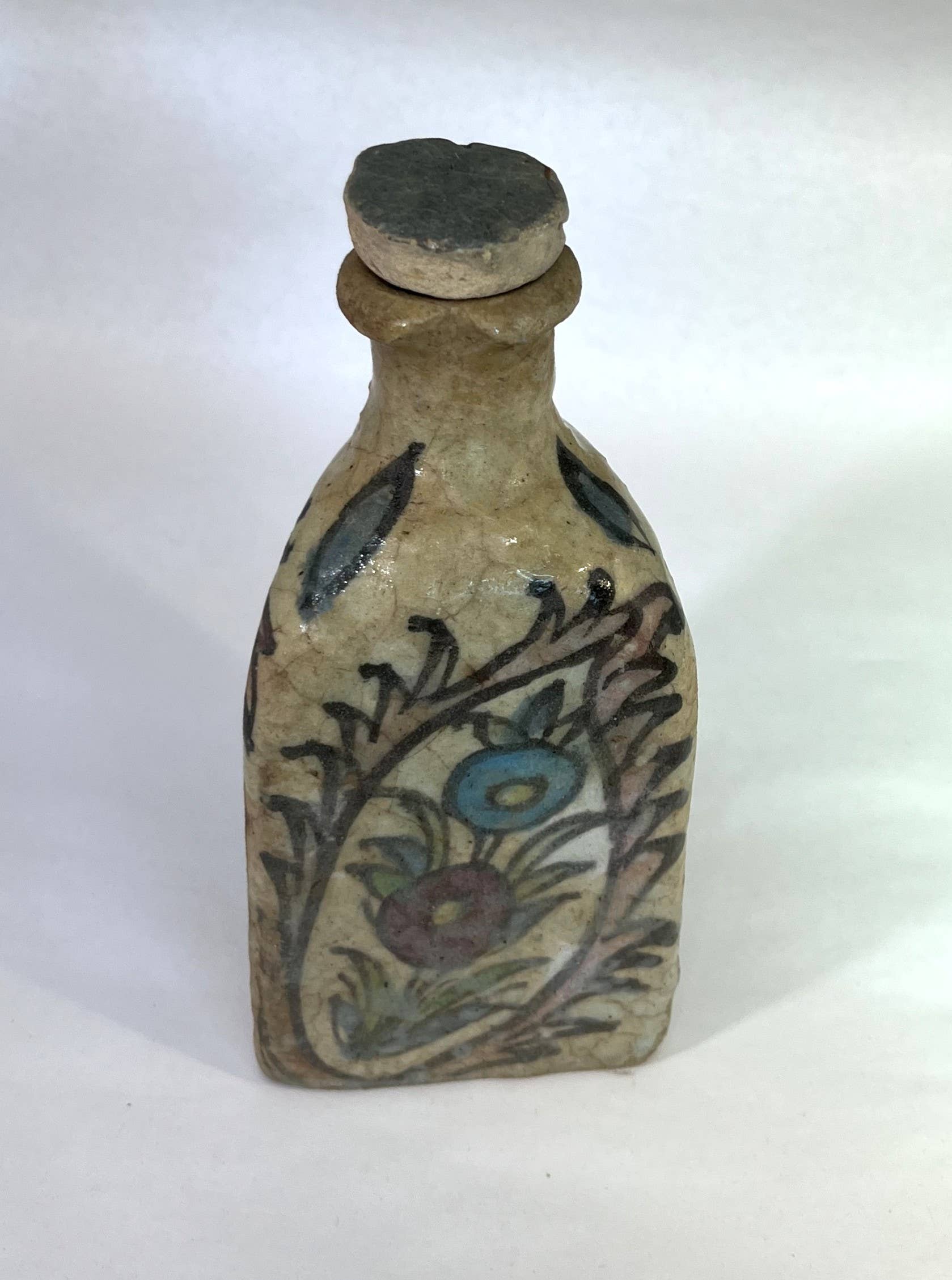 Persian Vintage Tea Folk Art Bottle with Lid - Out of the Blue