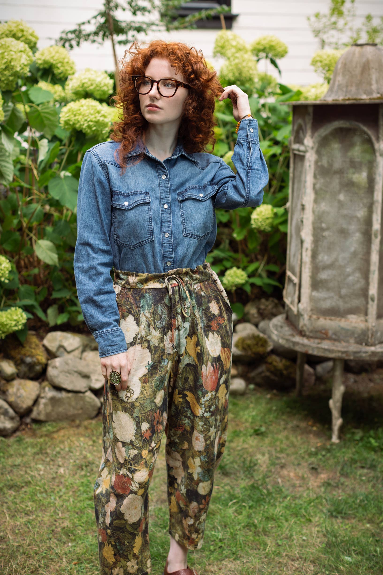 I Dream in Flowers Linen Pants - Out of the Blue