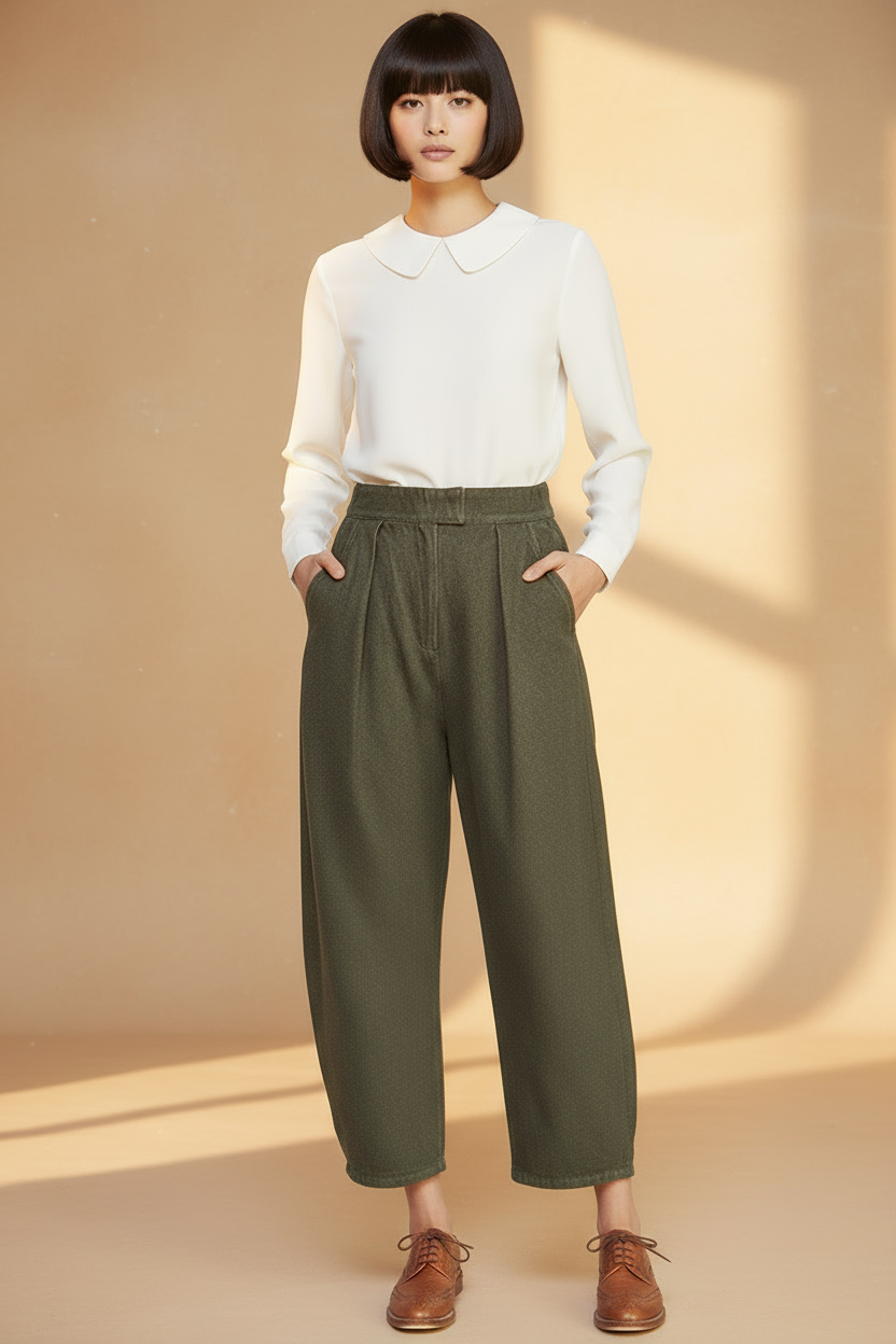HIGH WAIST PLEATED TROUSERS