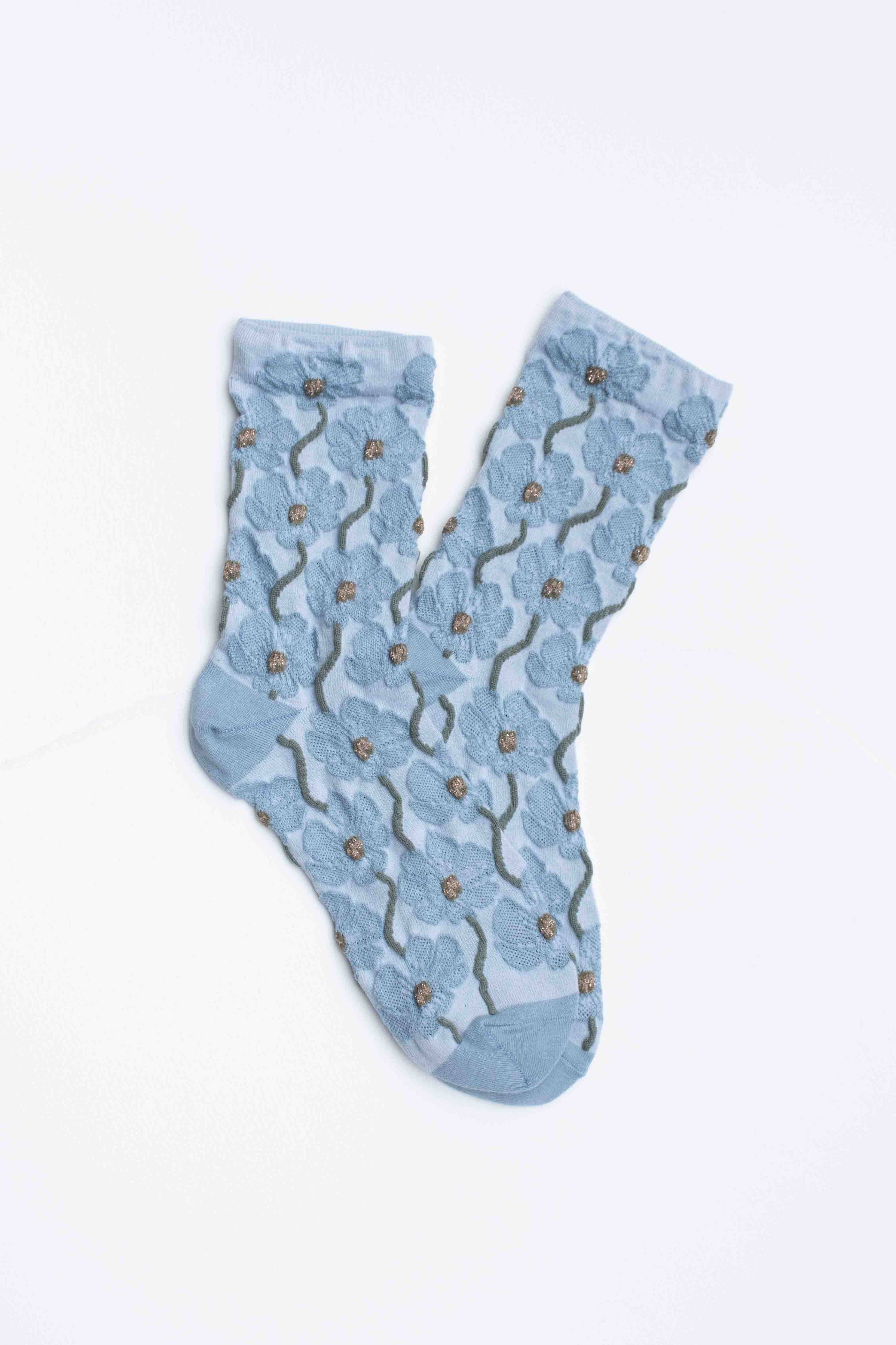 Floral Bloom Cotton Blend Socks - Out of the Blue