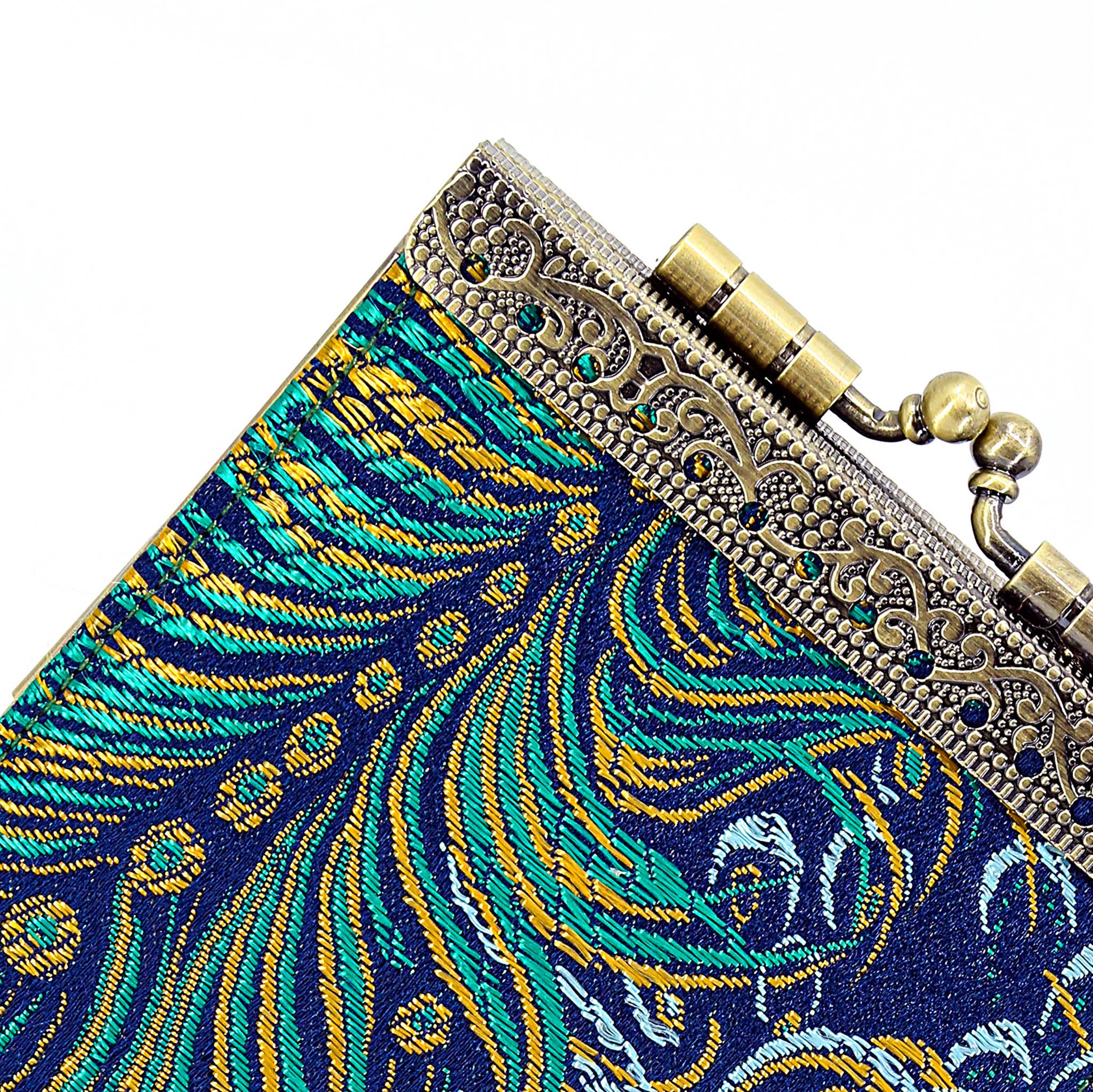 Blue/Gold Peacock Card Holder - Out of the Blue