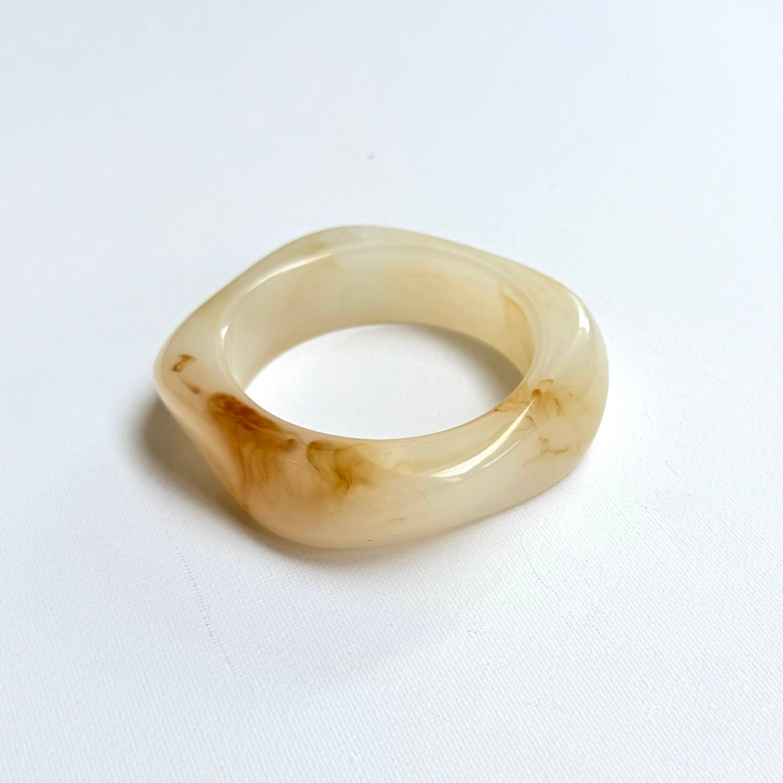 Swirl Chunky Acrylic Bangle Jewellery Sandstone Marble - Out of the Blue