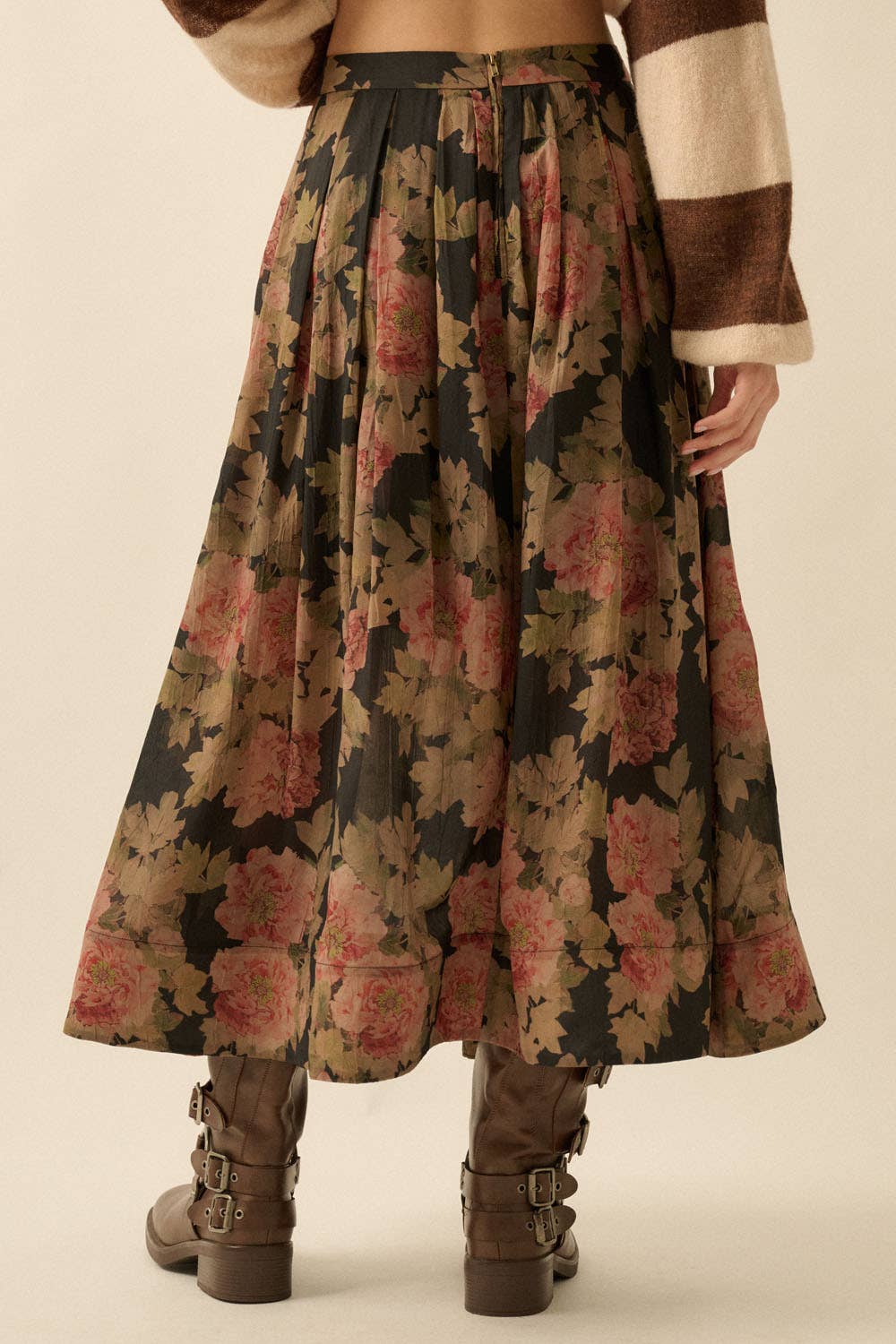 Pleated Midi Circle Skirt