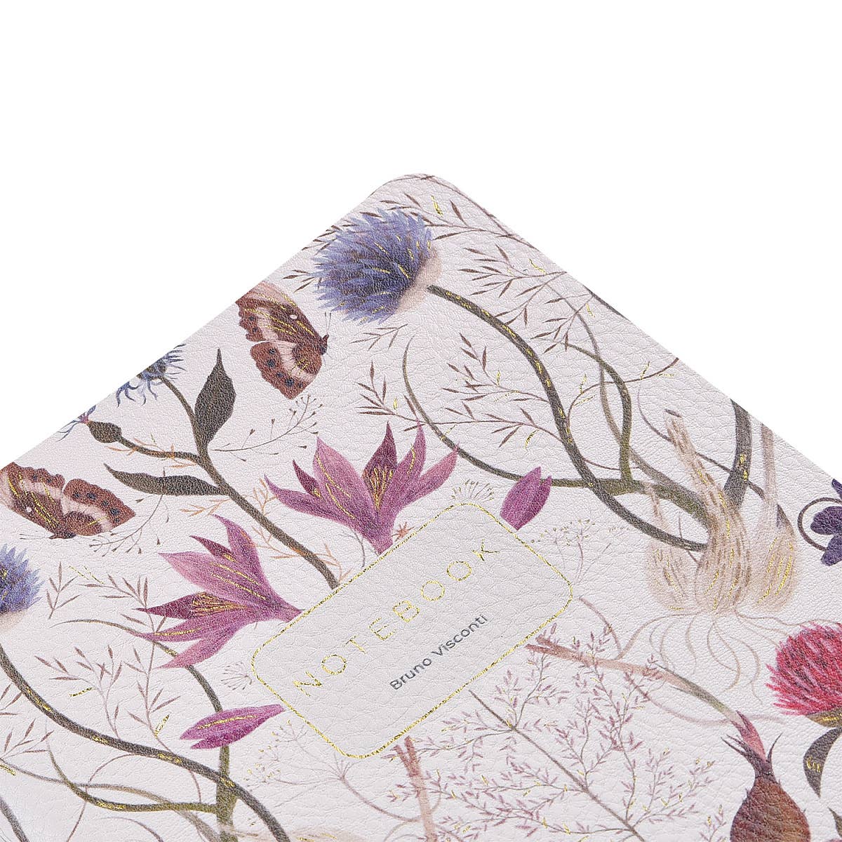 Vegan Leather A5 Notebook - Symmetrical Flora  - Out of the Blue