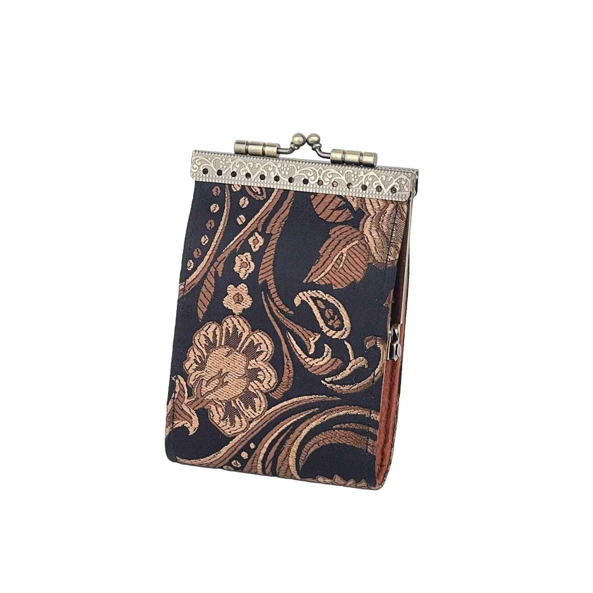 Peony Floral Brocade Card Holder - Out of the Blue
