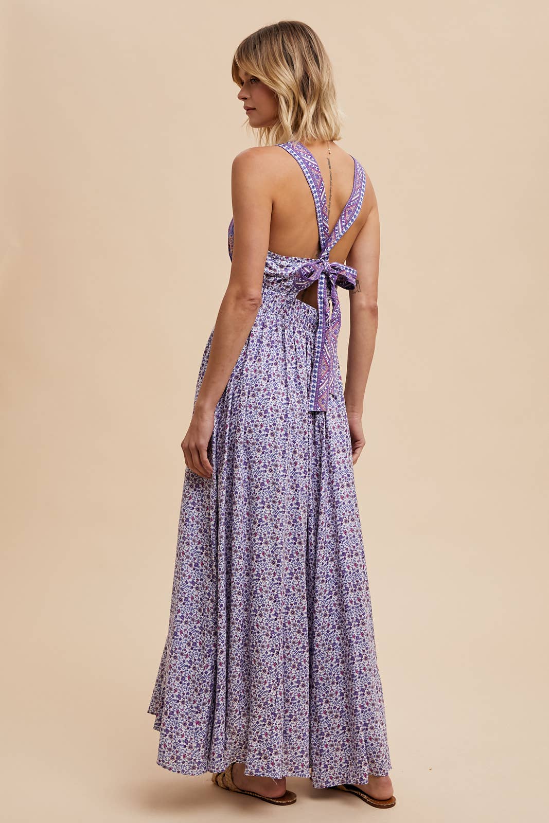 BORDER PRINT MAXI DRESS - Out of the Blue