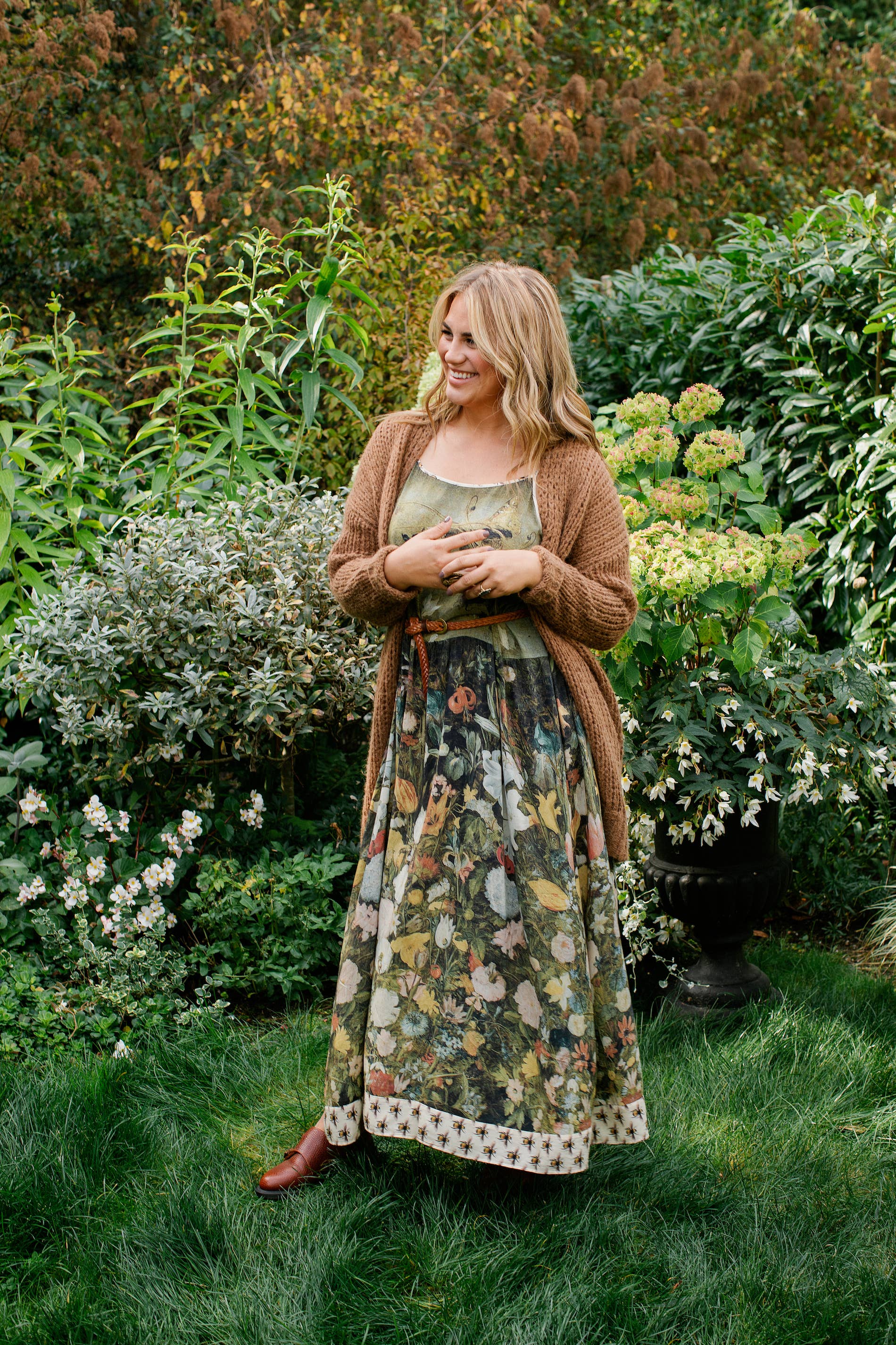 I Dream in Flowers Bohéme Slip Dress With Bees: S/M (fits approx. size 6-10) - Out of the Blue