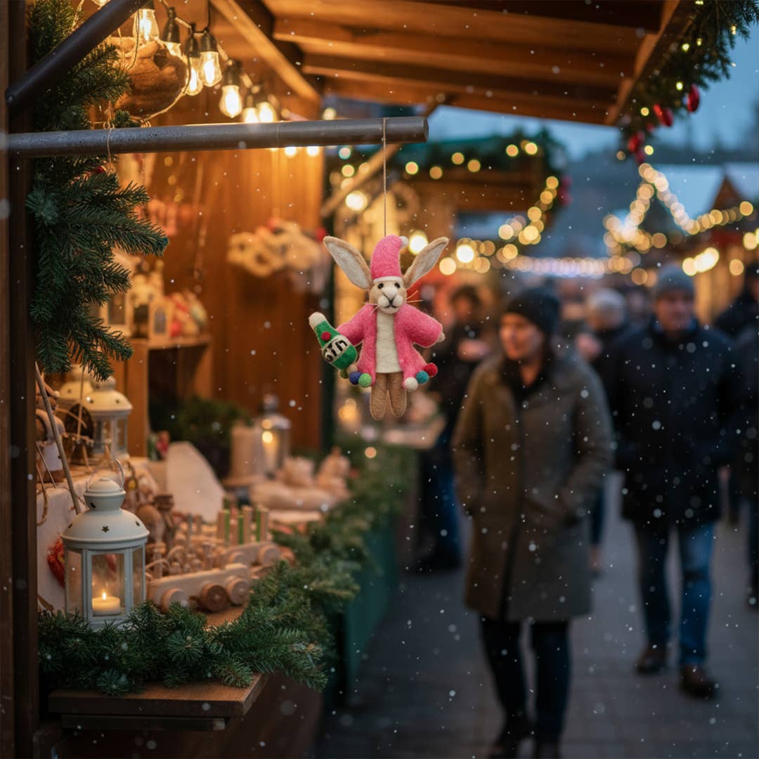 Felt Christmas Party Animal Hanging Hare Decoration