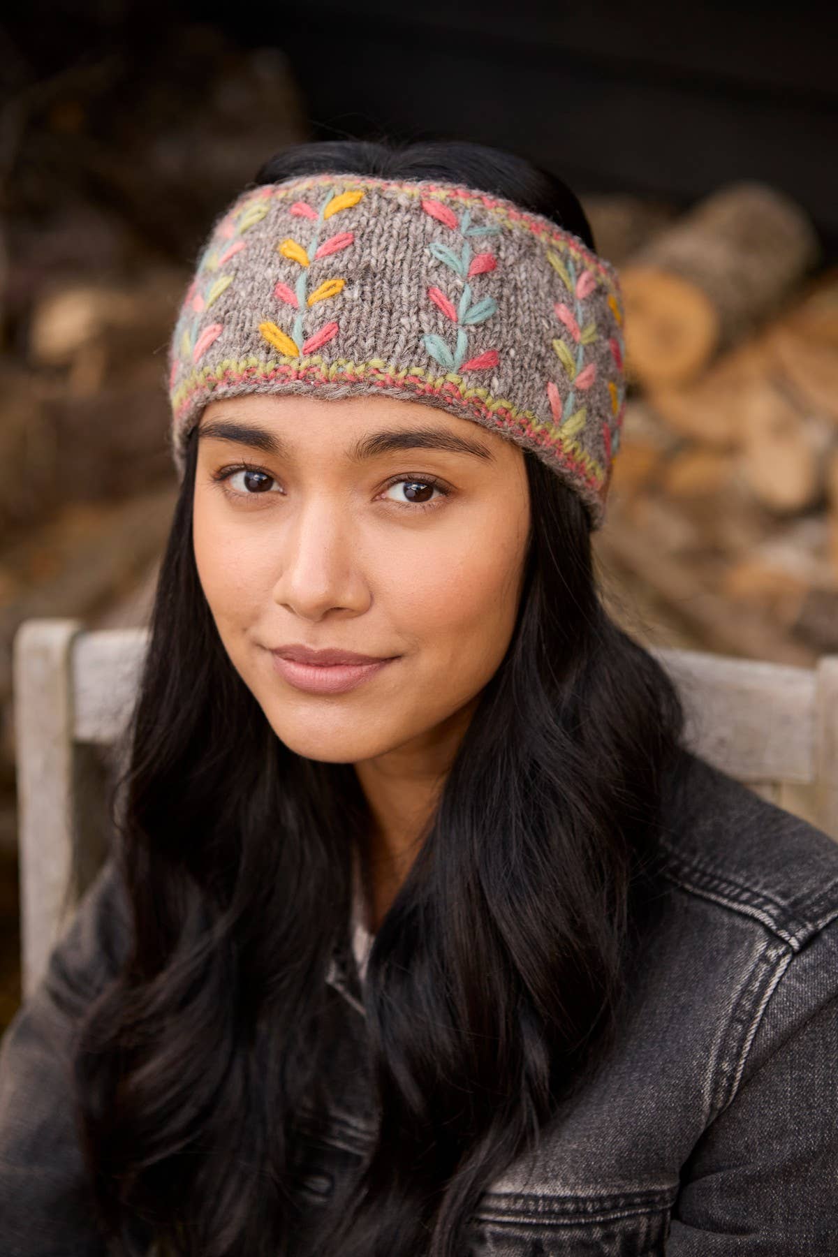 Embroidered Leaf Headband