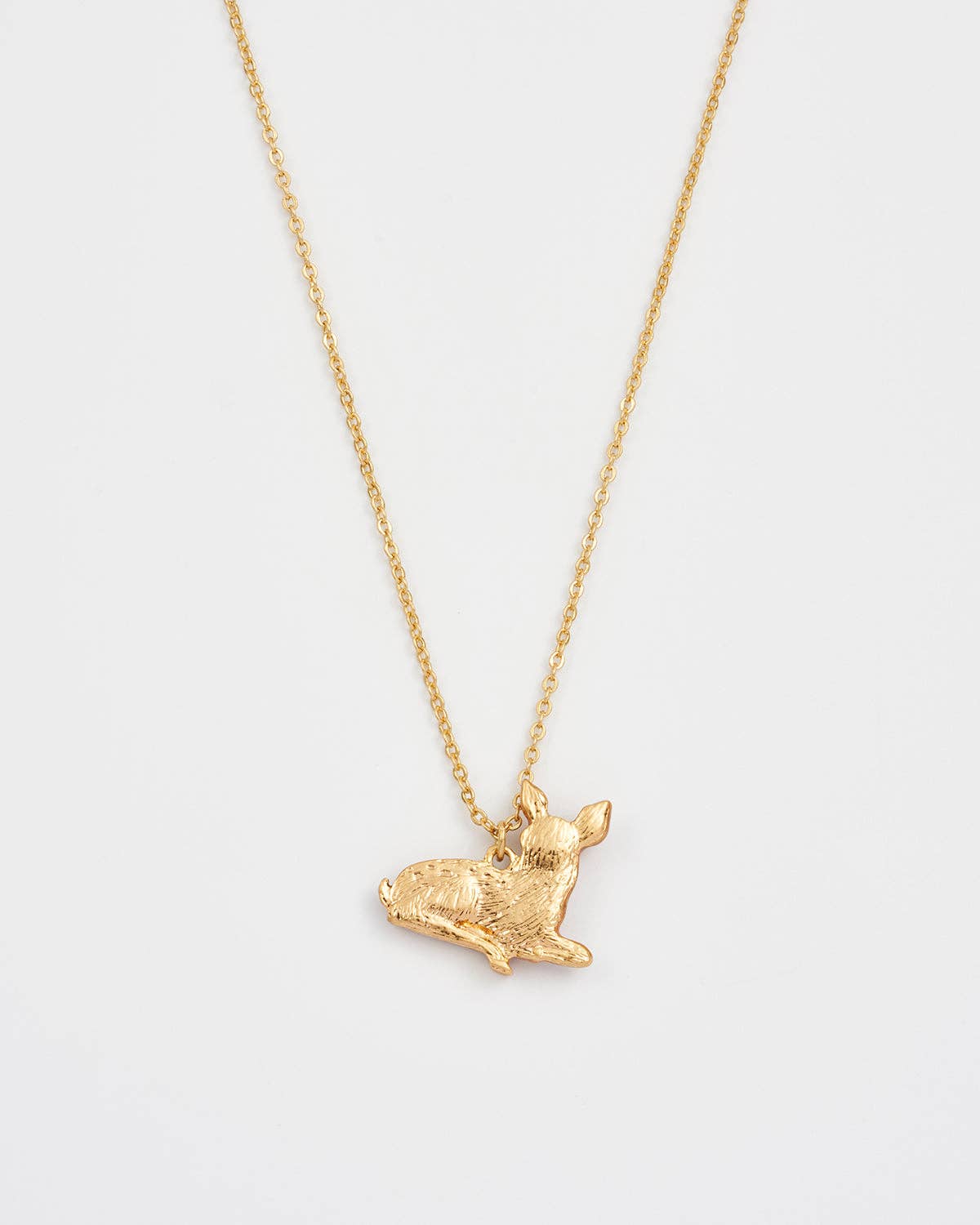 Resting Fawn Gold Chain Necklace - Out of the Blue