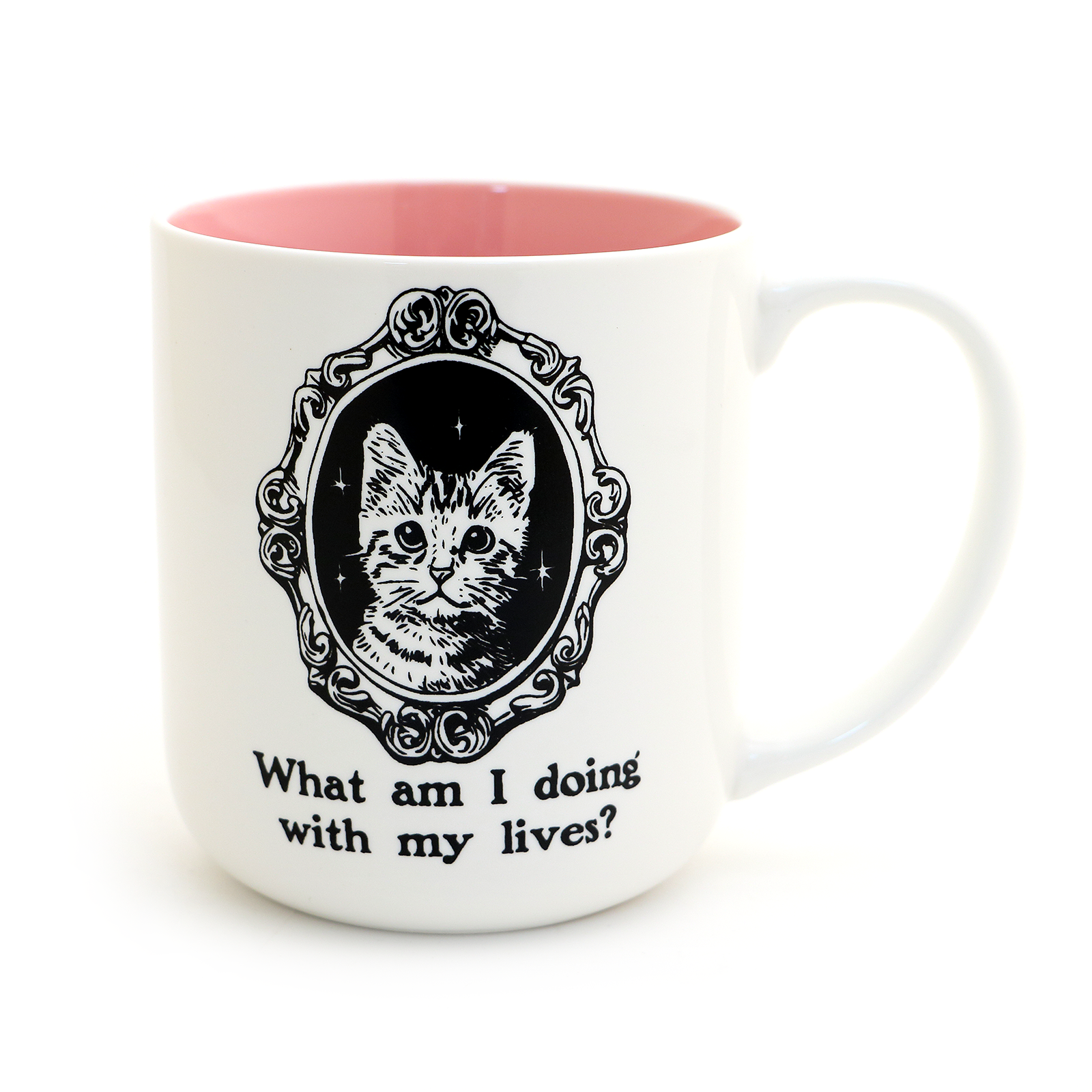 9 Lives, What am I Doing With my Lives cat mug, kitten, SIC