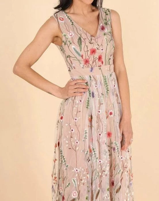 Romantic Floral Dress - Out of the Blue