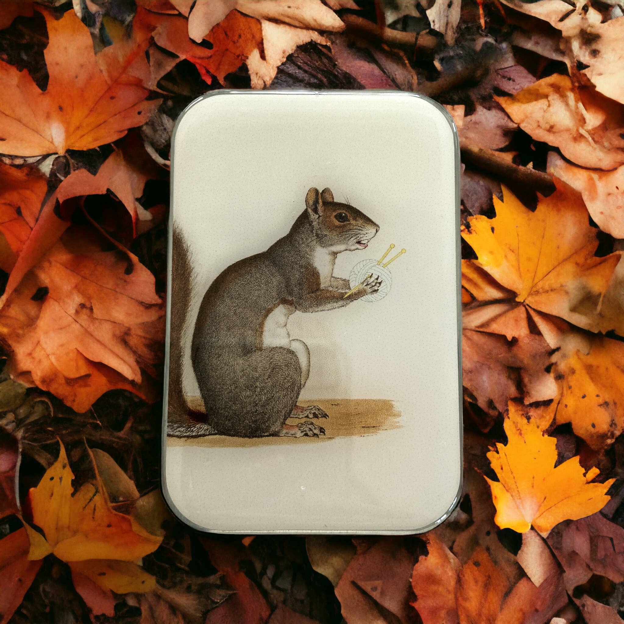 Yarn Squirrel tin - Out of the Blue