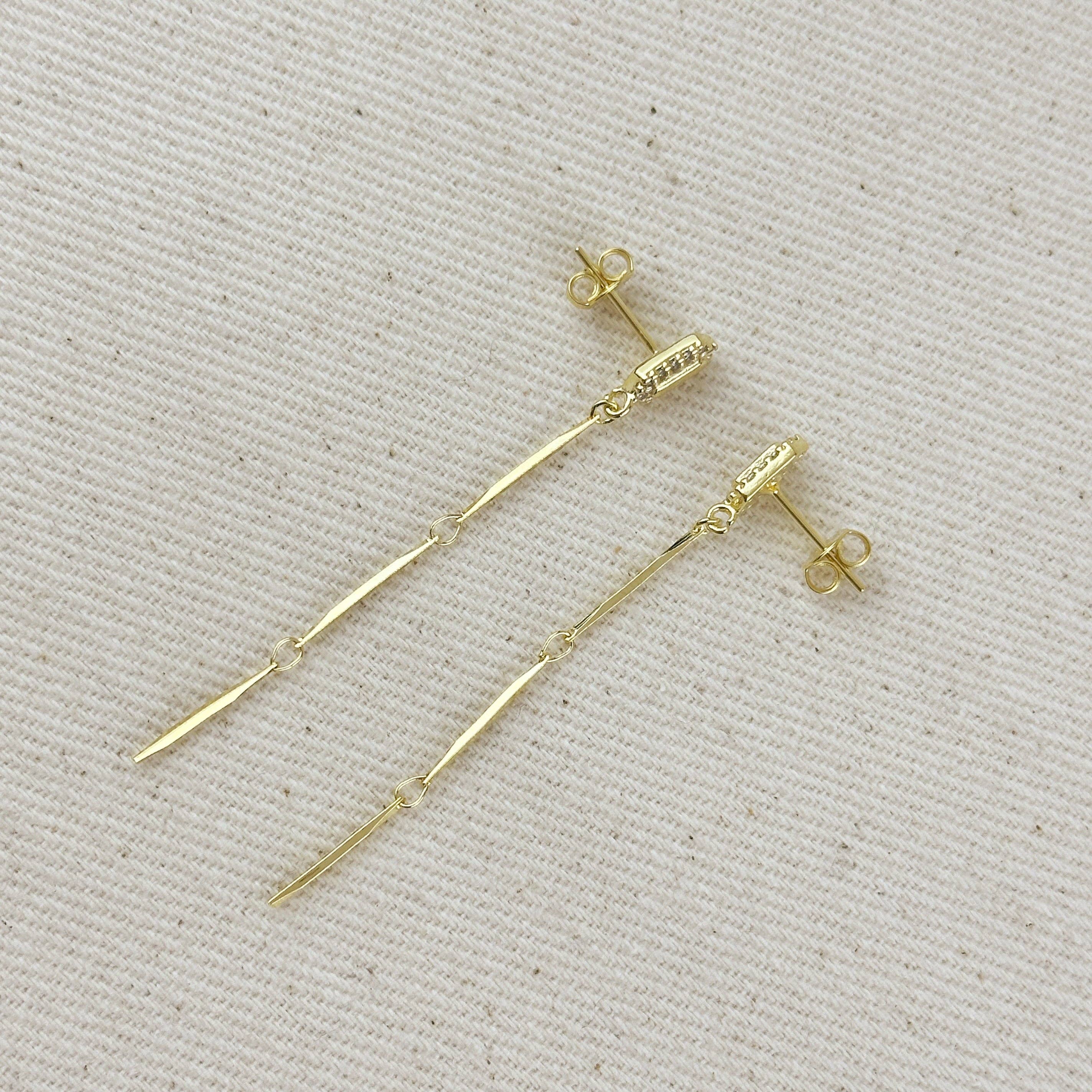 18k Gold Filled Straw Drop Earrings