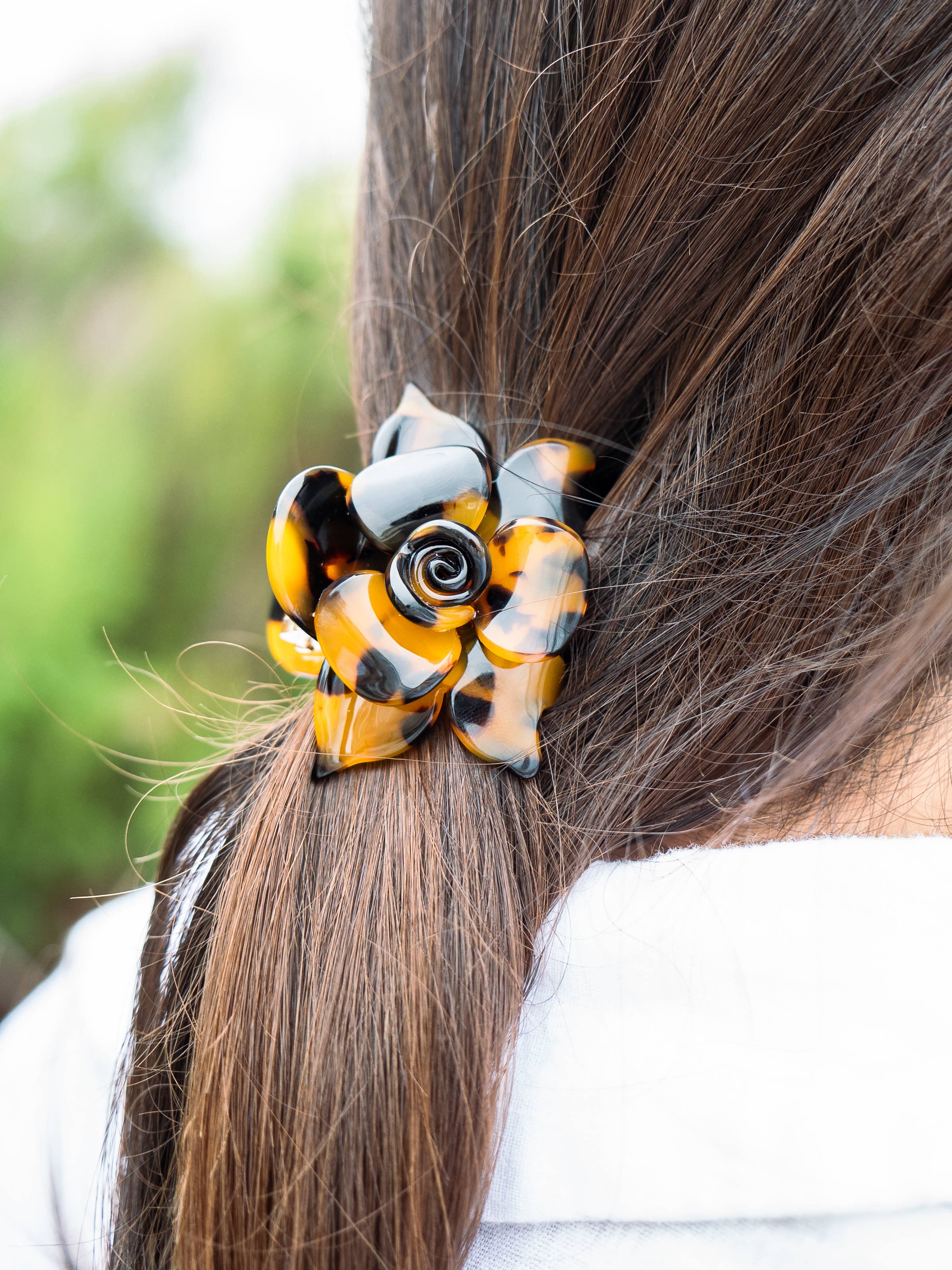 Tortoise Rose Hair Clip