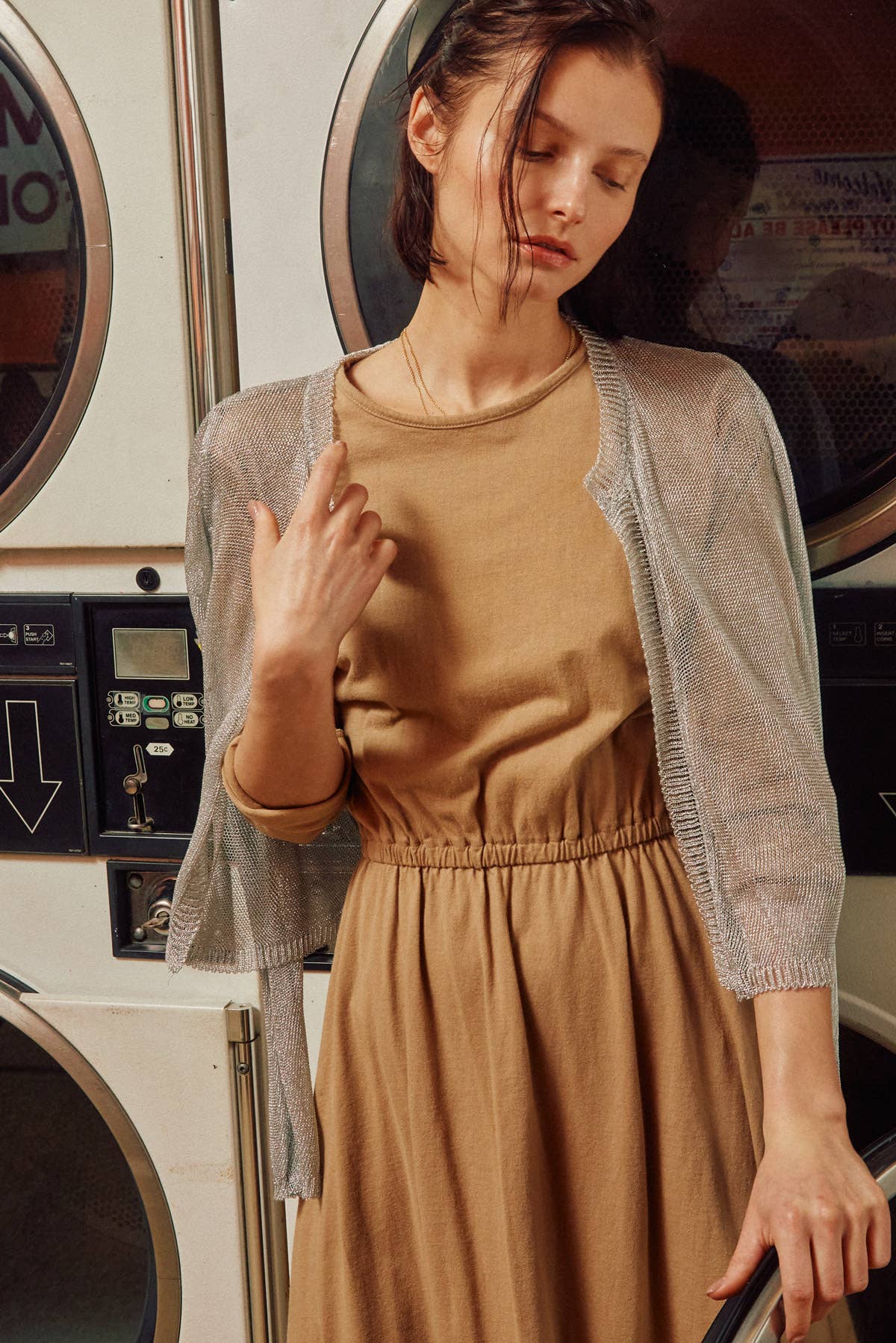 Metallic Open Front Cardigan - Out of the Blue