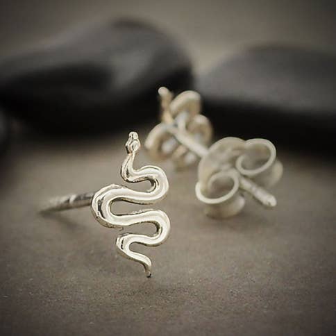 Snake Post Earrings - Out of the Blue