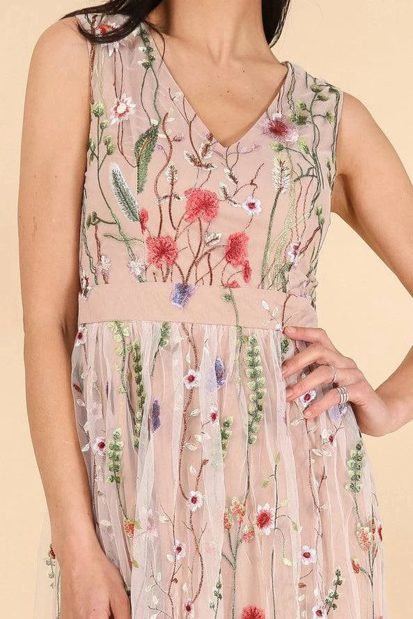 Romantic Floral Dress - Out of the Blue