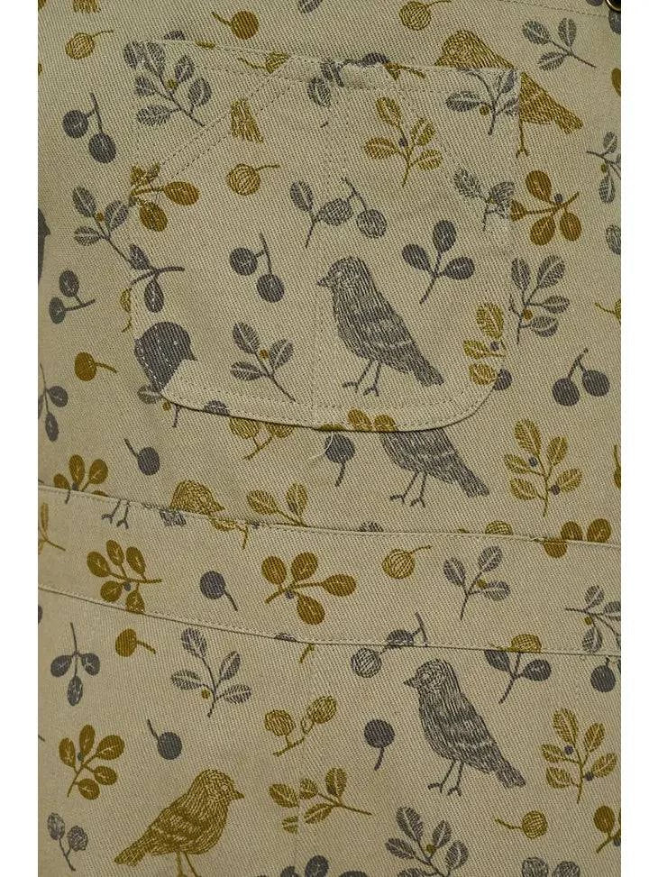 Bird Print Jumpsuit - Out of the Blue