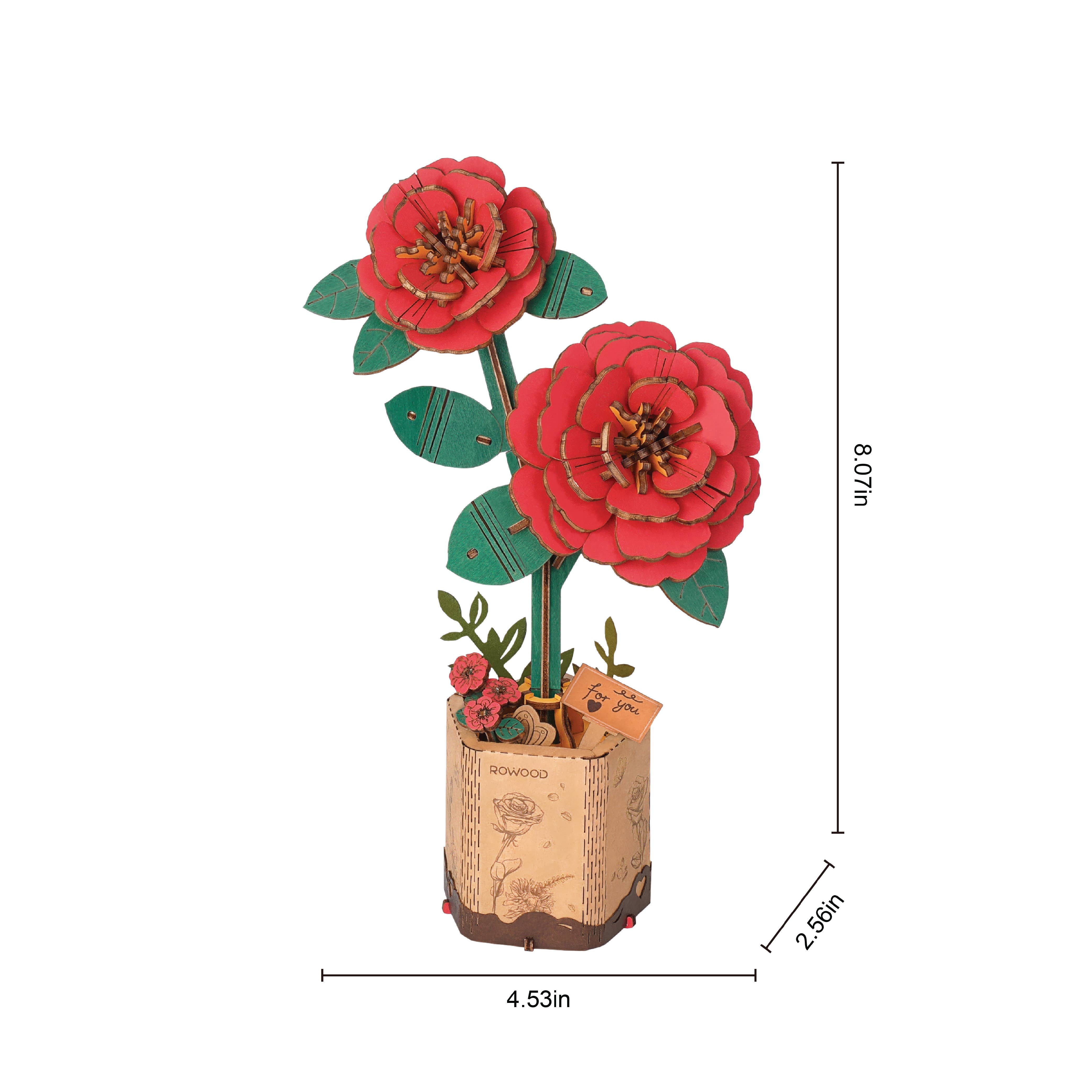 Camelia 3D Wooden Flower Puzzle - Out of the Blue