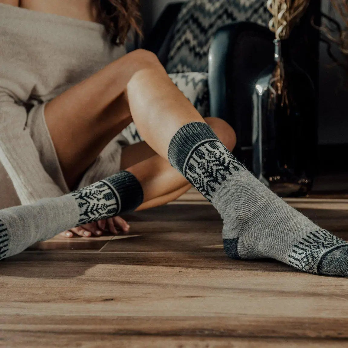 Nordic Yule Merino Wool Socks - Out of the Blue