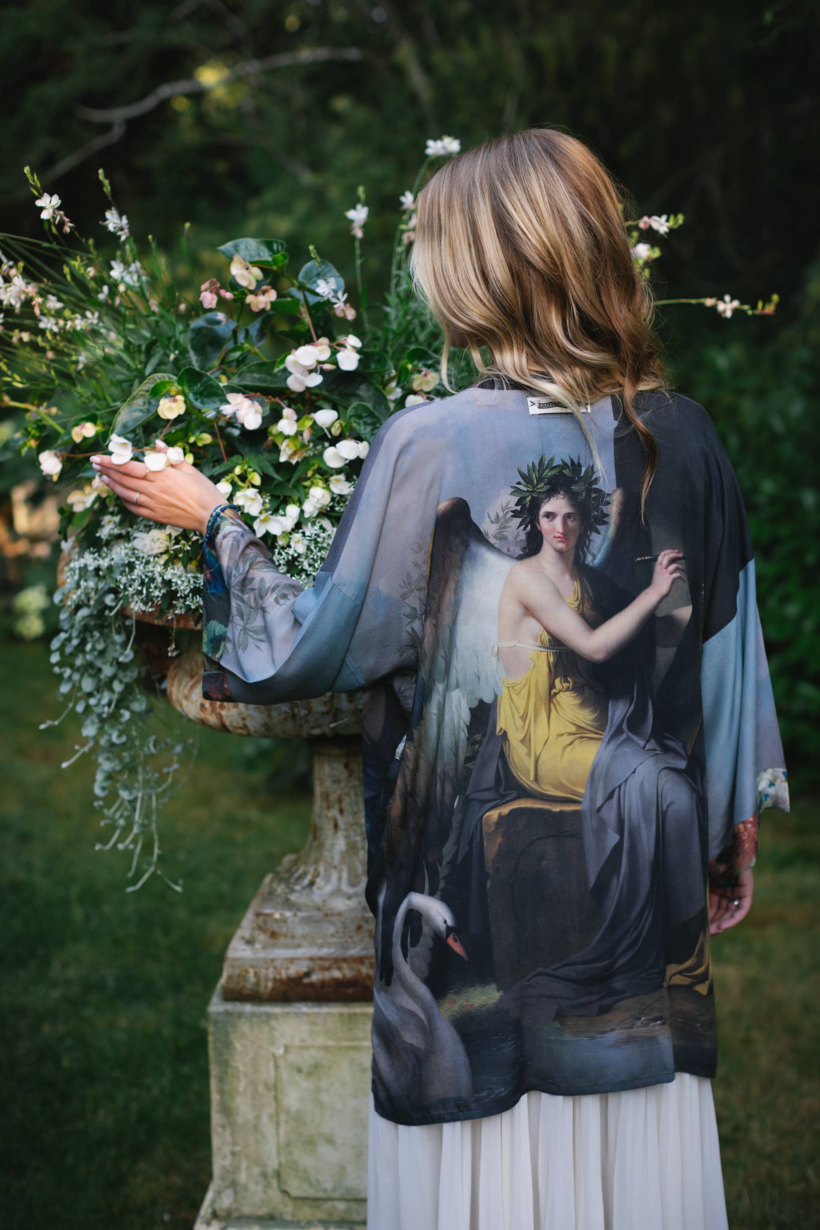 Reverie Artisan Bamboo Duster Kimono Robe - Out of the Blue