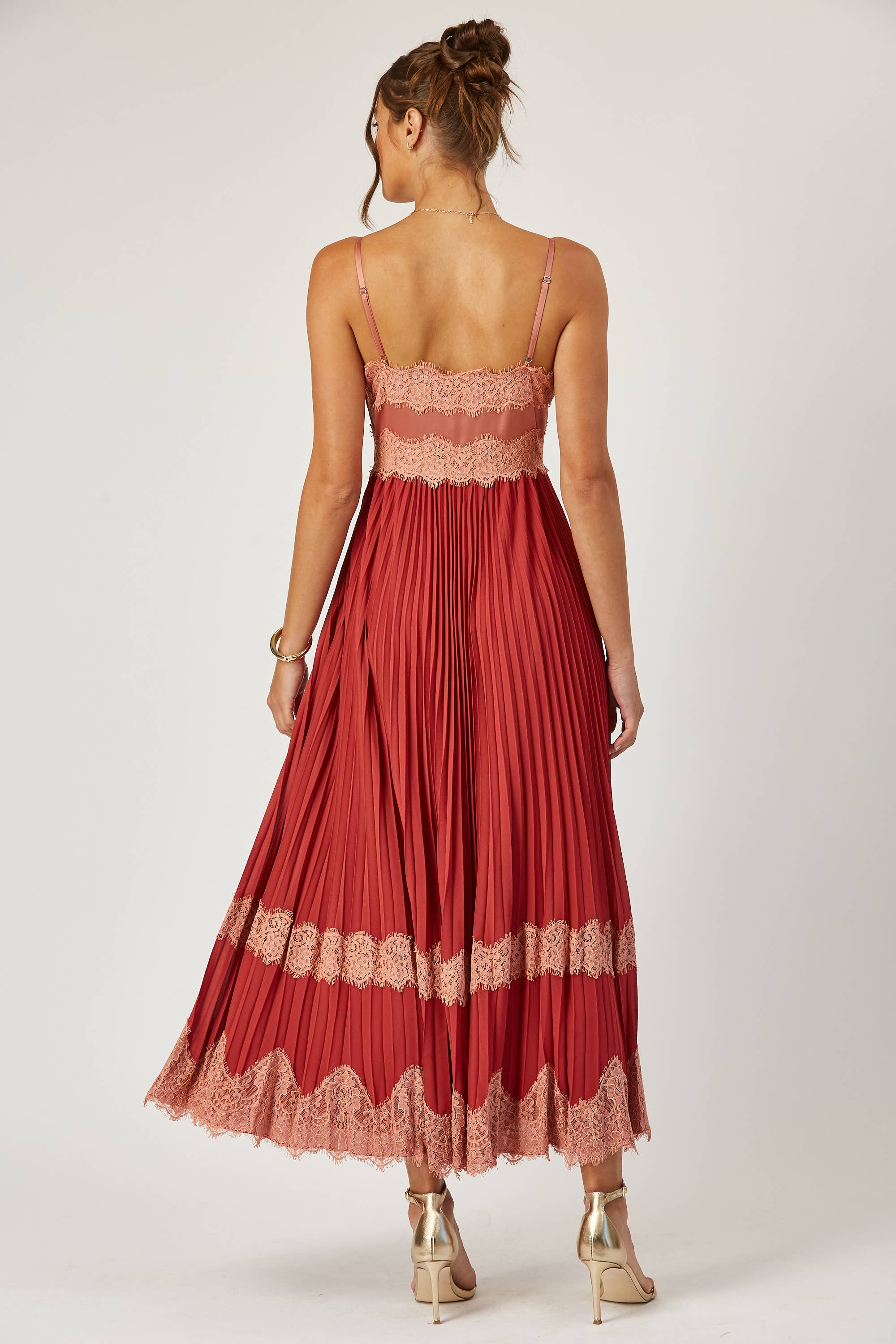 Saylor Colorblock Pleated Midi Dress - Out of the Blue