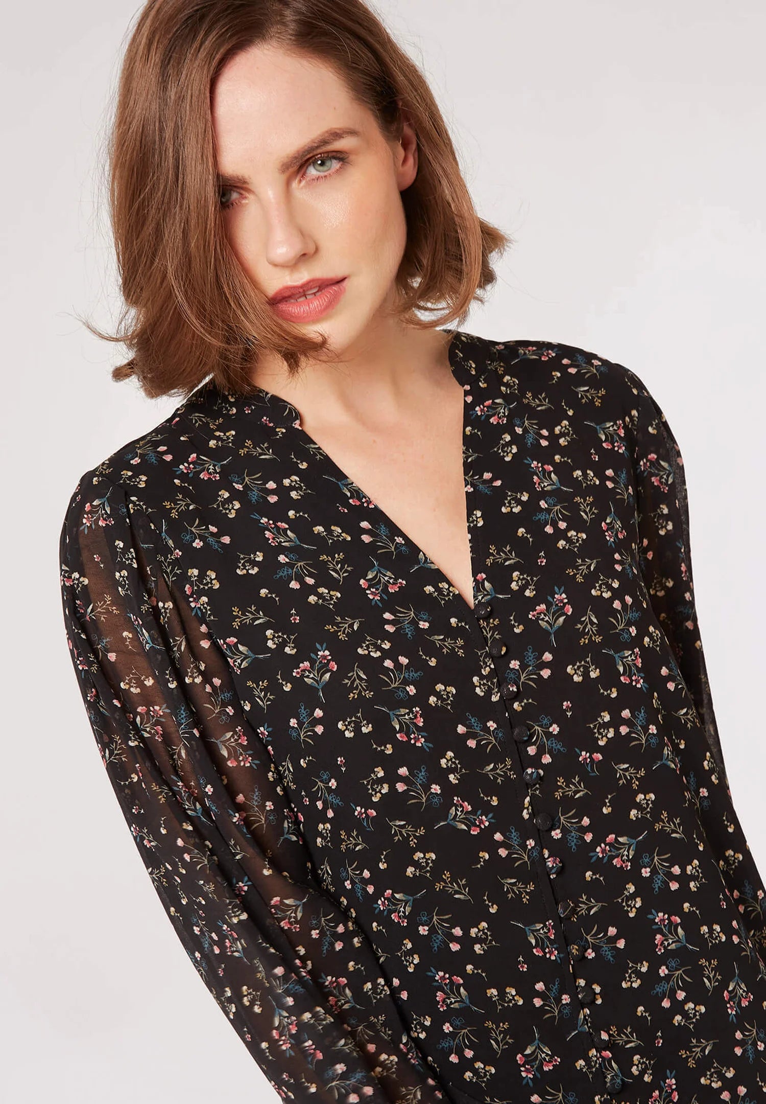 Black Ditsy Blouse - Out of the Blue